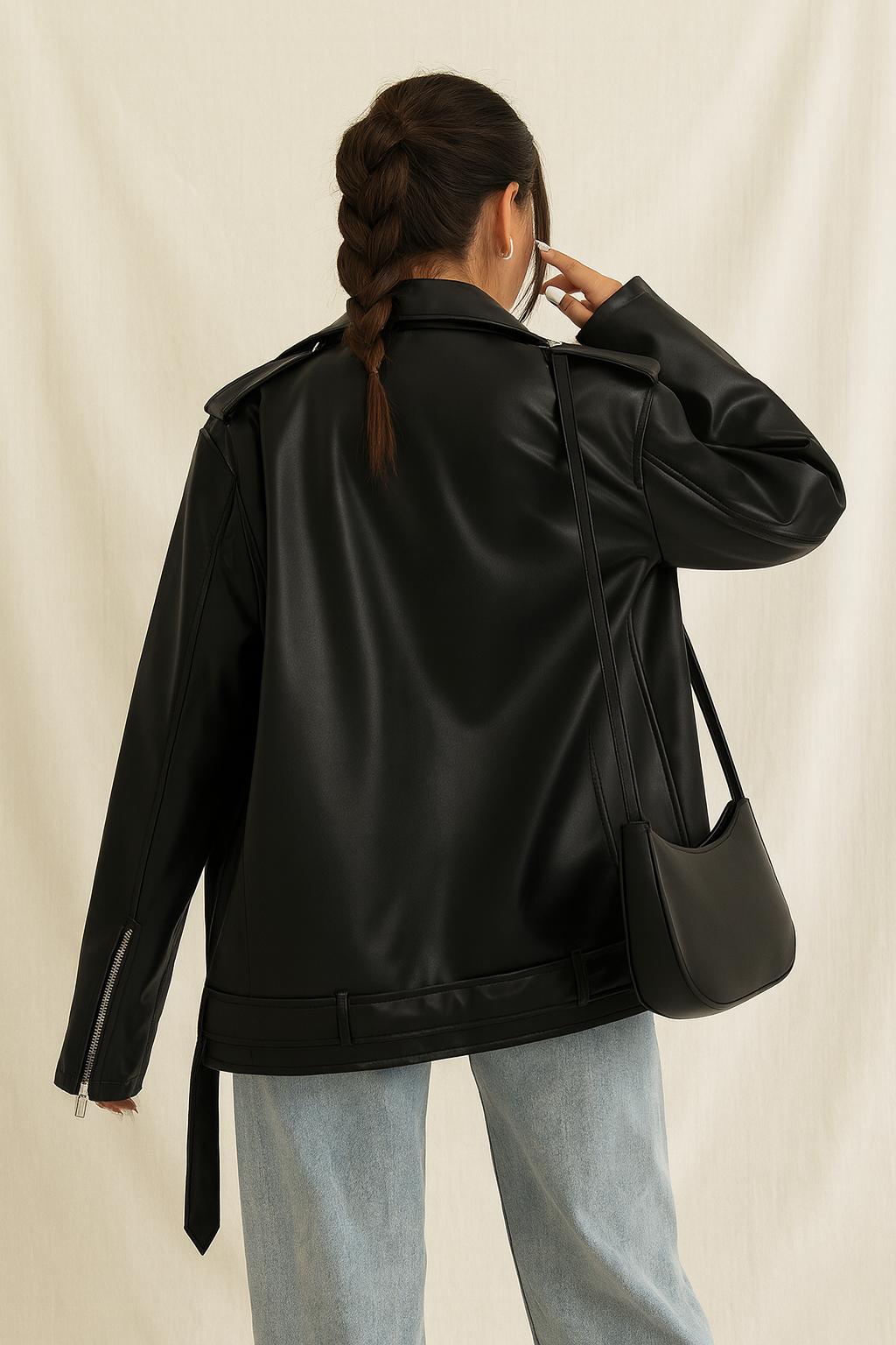 ENNA OVERSIZE DERİ CEKET