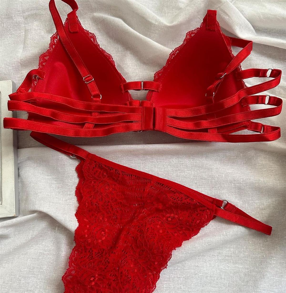 EVA PUSH UP DOLGULU İÇ ÇAMAŞIRI TAKIM KIRMIZI