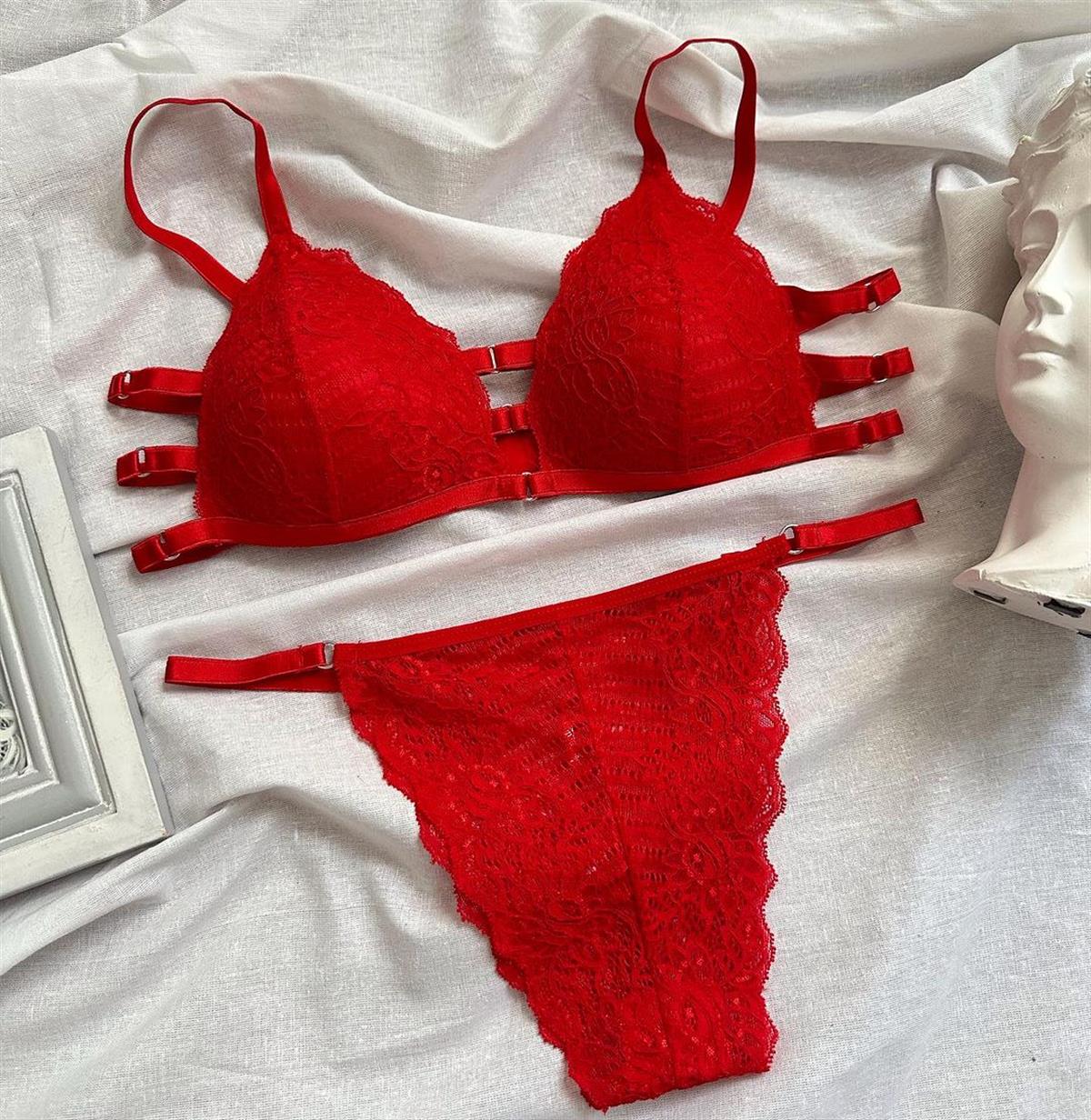 EVA PUSH UP DOLGULU İÇ ÇAMAŞIRI TAKIM KIRMIZI