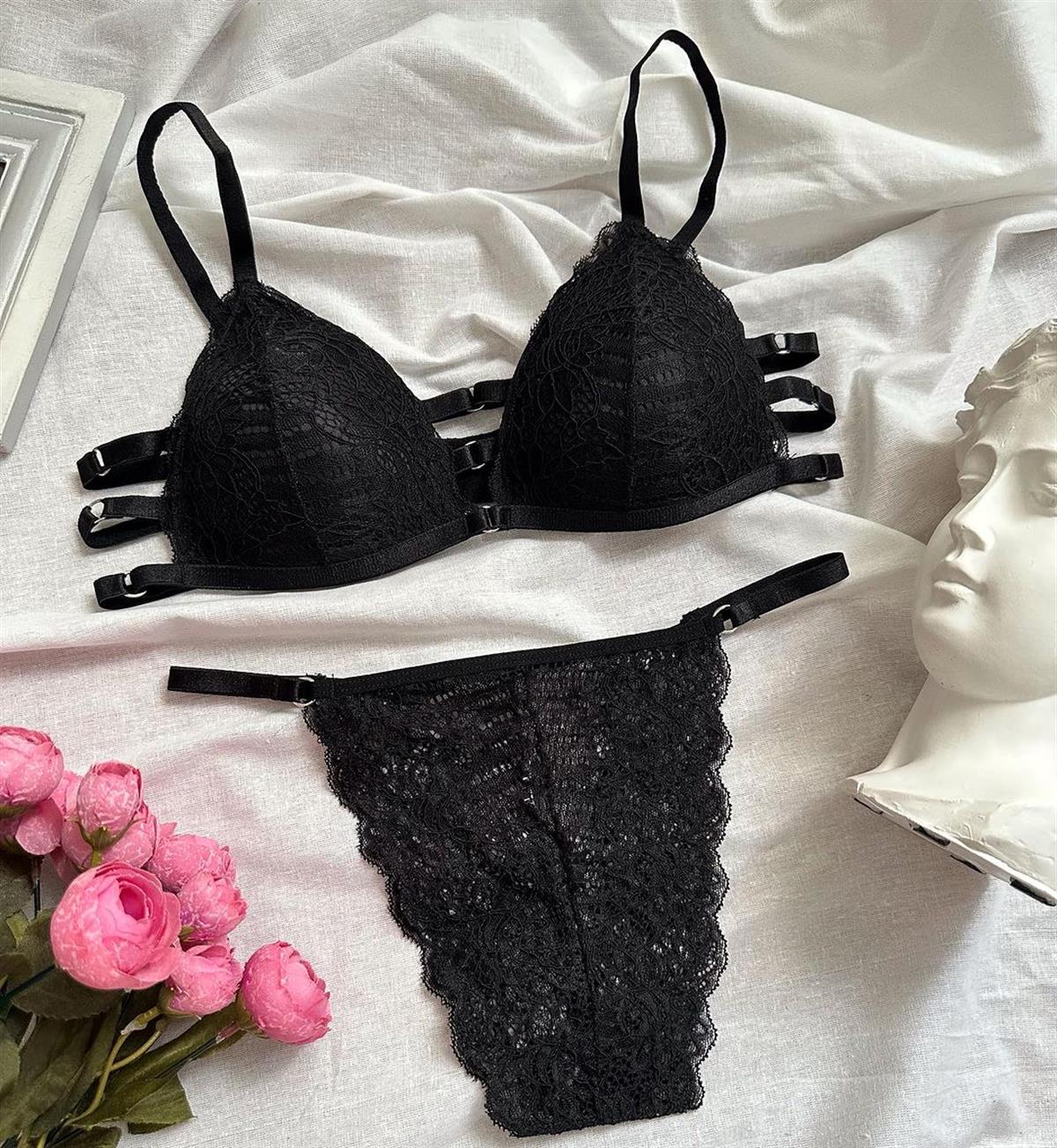 EVA PUSH UP DOLGULU İÇ ÇAMAŞIRI TAKIM SİYAH