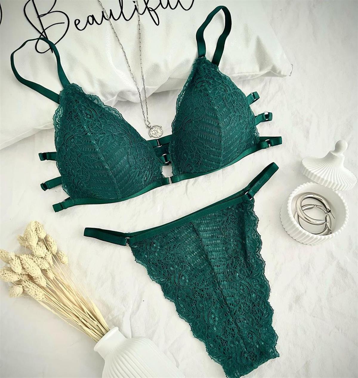 EVA PUSH UP DOLGULU İÇ ÇAMAŞIRI TAKIM YEŞİL