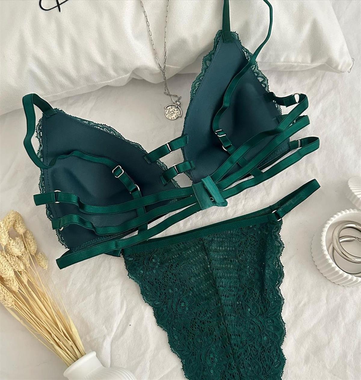 EVA PUSH UP DOLGULU İÇ ÇAMAŞIRI TAKIM YEŞİL