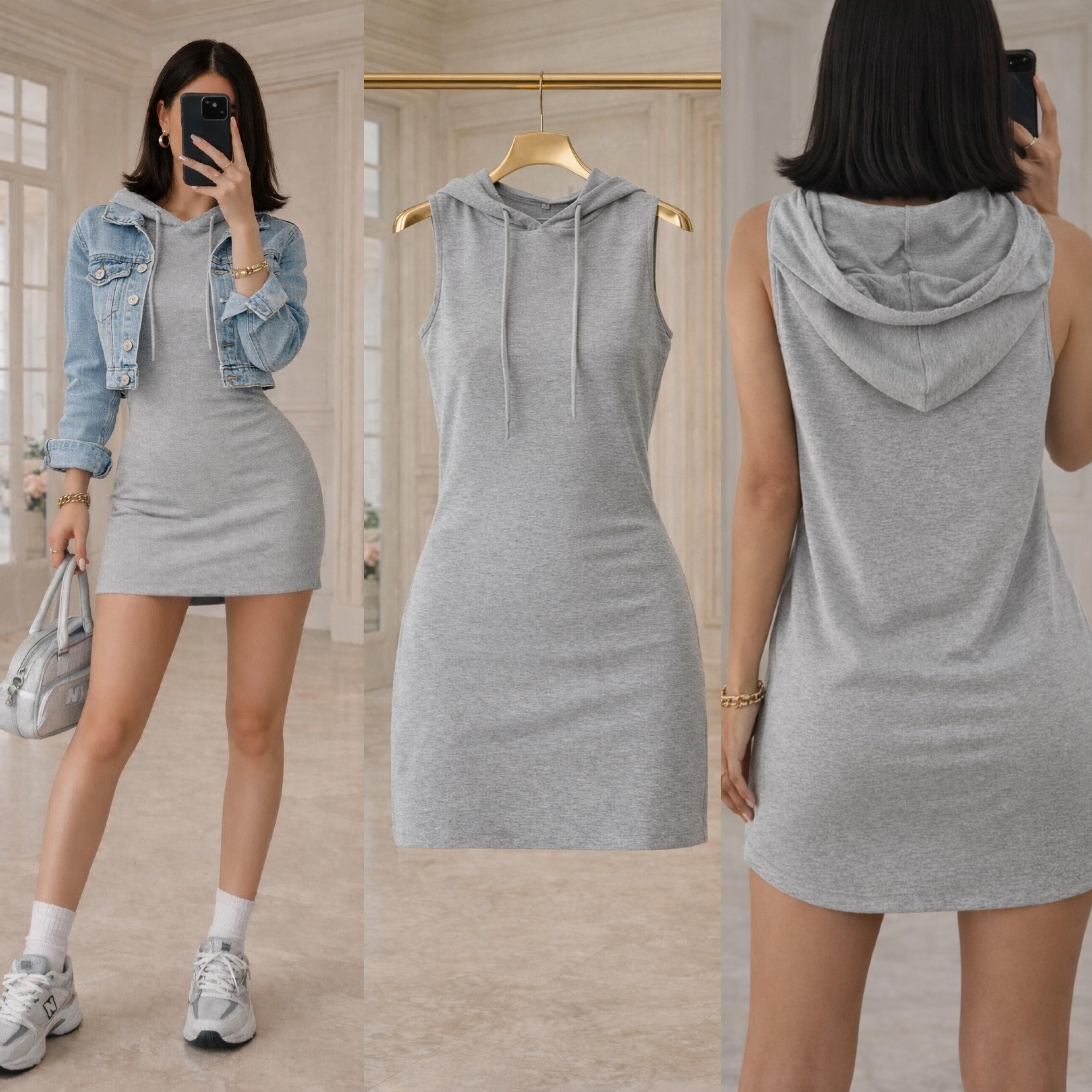 GLIA KAPÜŞONLU SWEAT ELBİSE