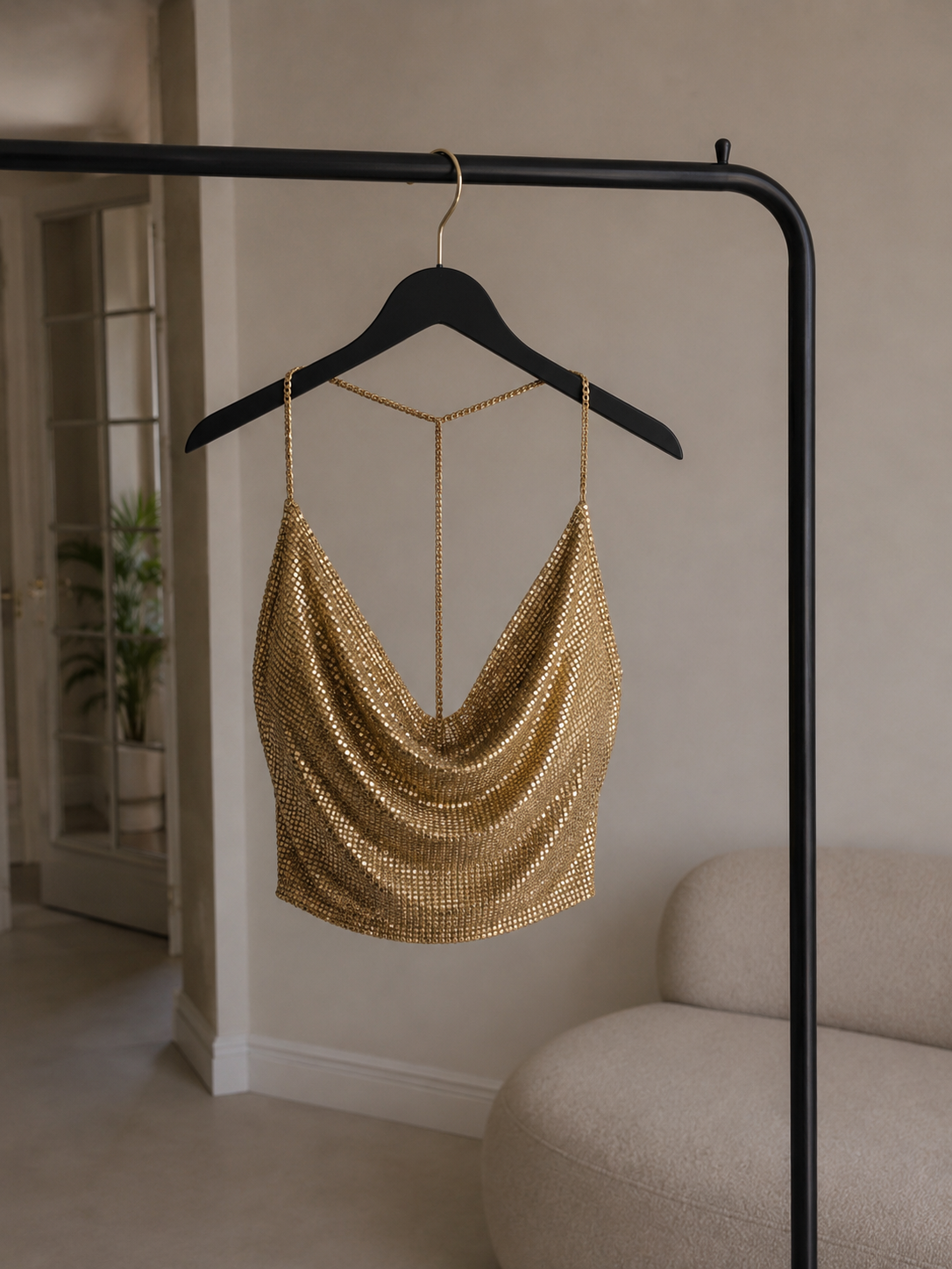 GOLD ZİNCİRLİ BLUZ