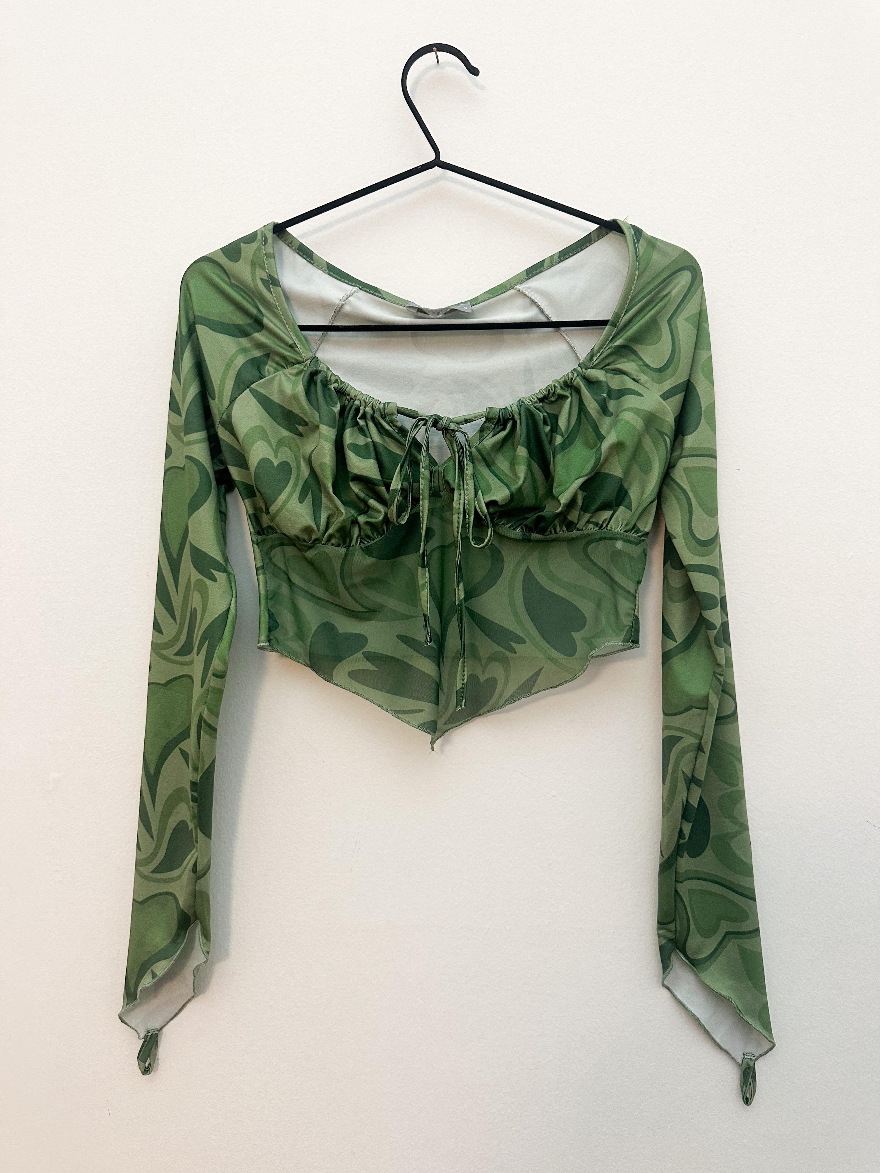 GREENY PARMAK GEÇMELİ BLUZ 