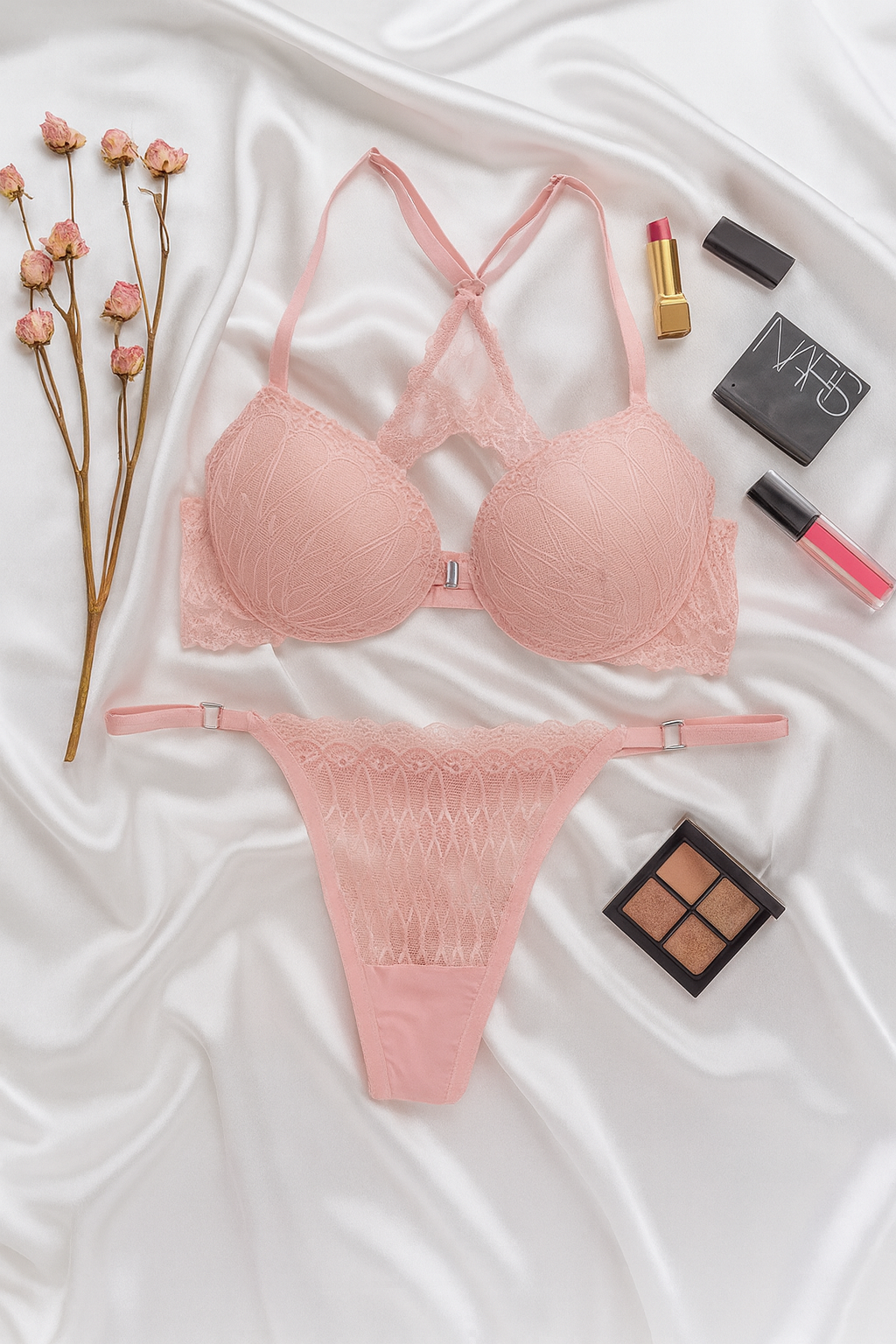 HANNA PUSH UP ÖNDEN AÇMALI İÇ ÇAMAŞIRI TAKIMI PINK
