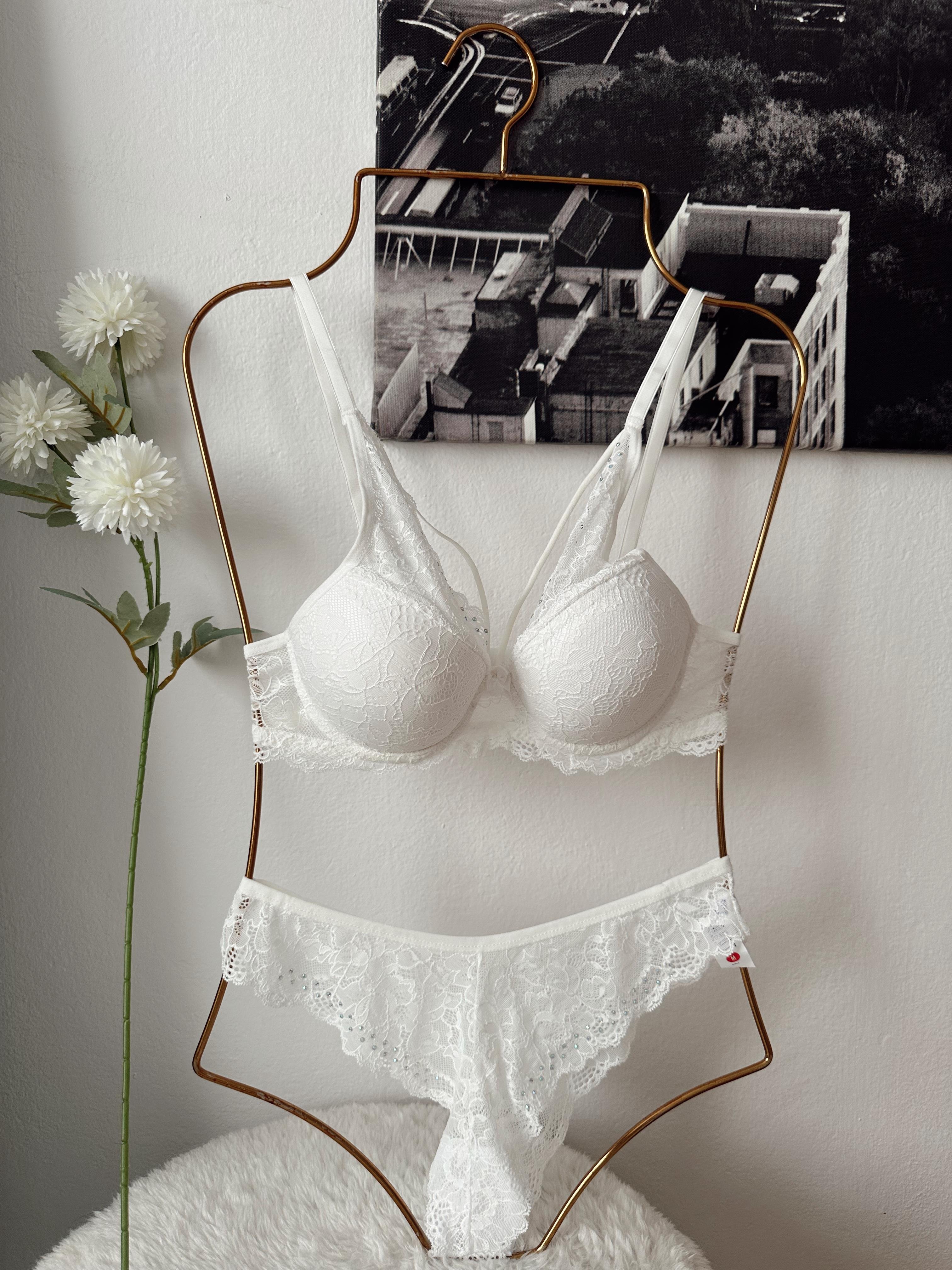 HERA TAŞLI DANTELLİ PUSH UP İÇ ÇAMAŞIRI TAKIMI  BEYAZ