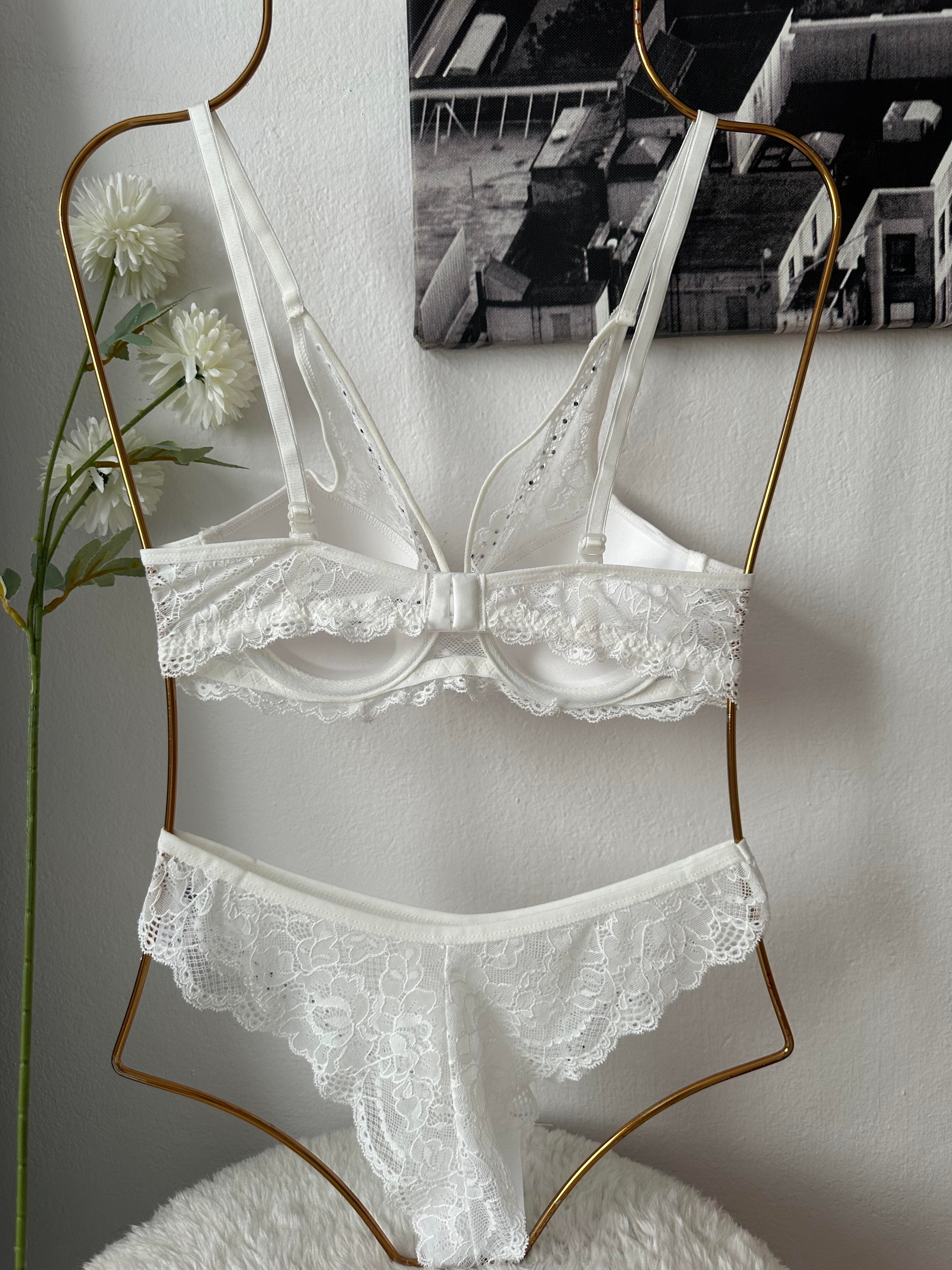 HERA TAŞLI DANTELLİ PUSH UP İÇ ÇAMAŞIRI TAKIMI  BEYAZ