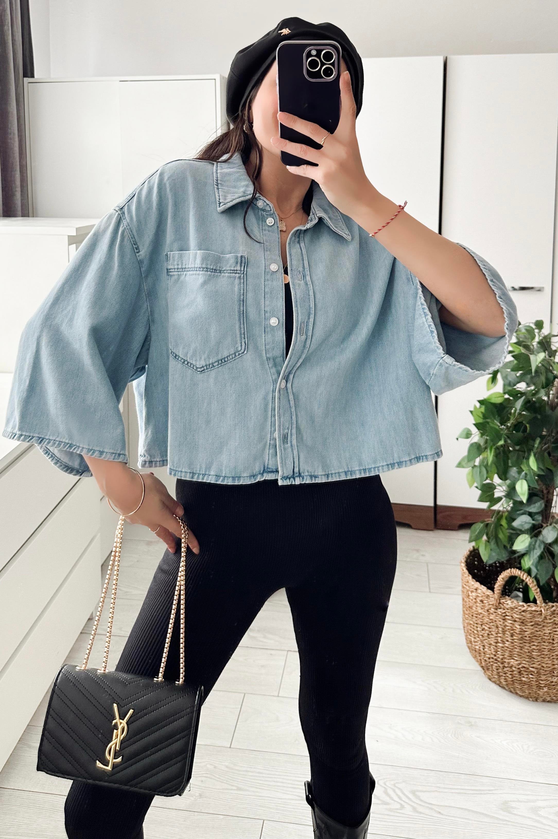 HMG ORİJİNAL MARKA OVERSIZE JEAN GÖMLEK AÇIK MAVİ