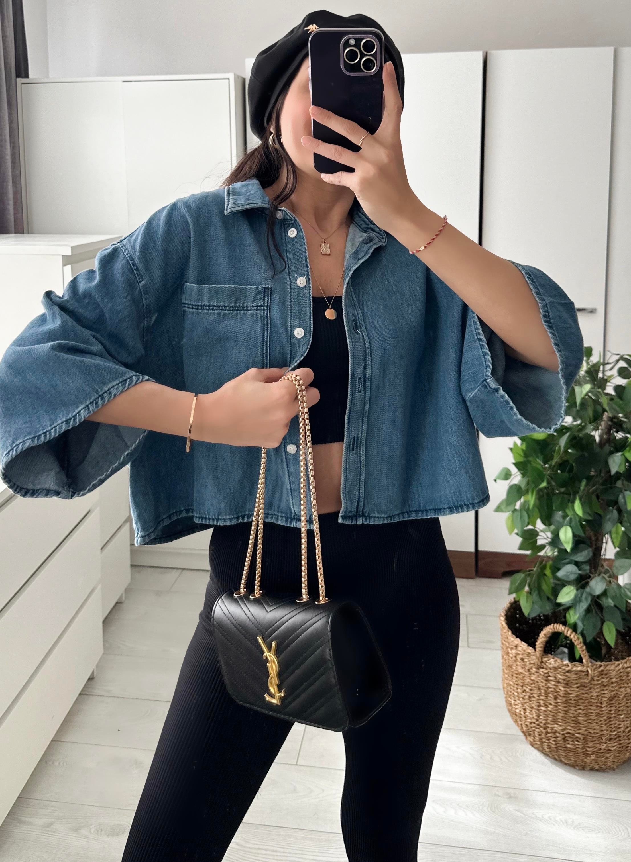 HMG ORİJİNAL MARKA OVERSIZE JEAN GÖMLEK KOYU MAVİ 
