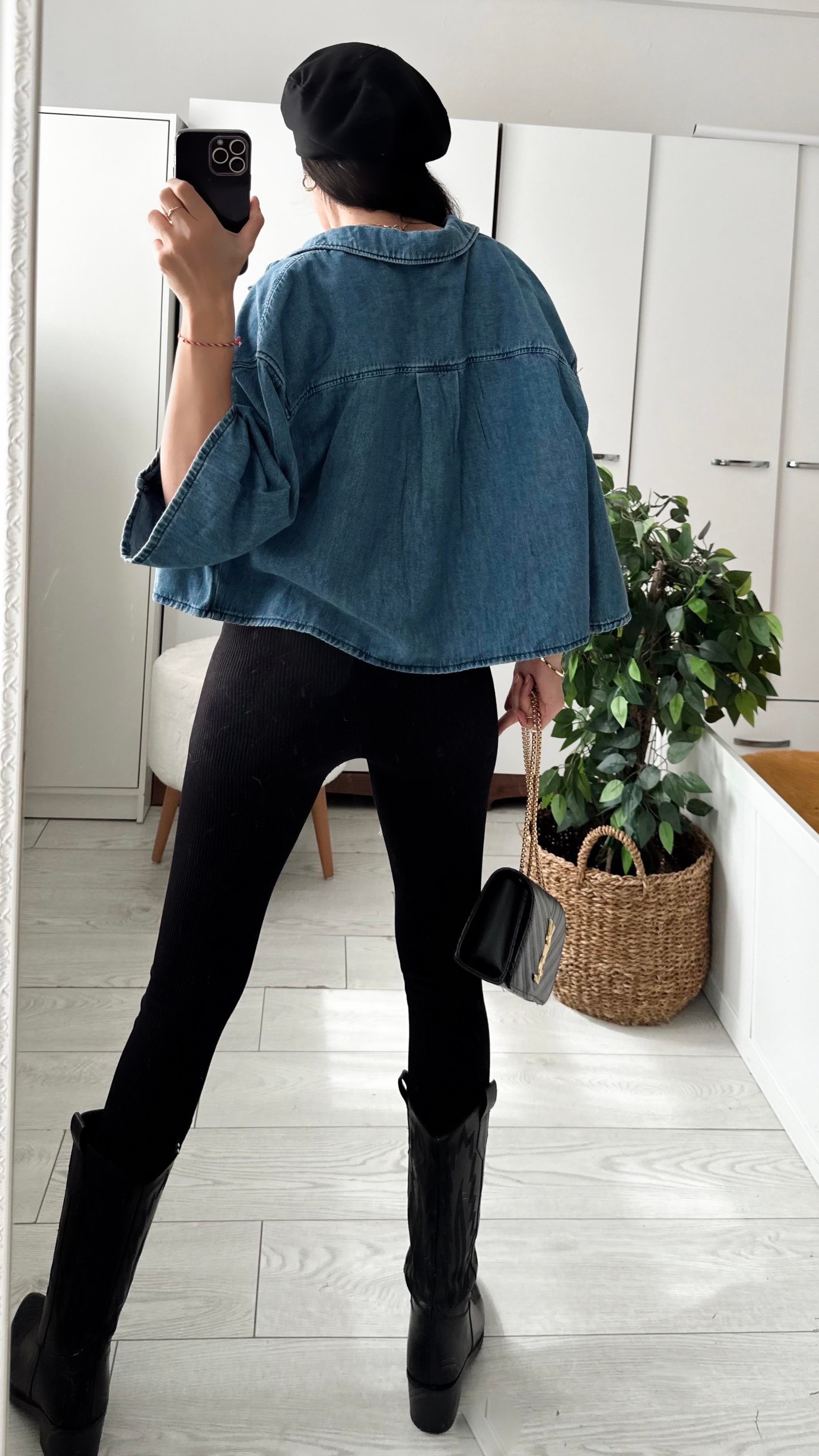 HMG ORİJİNAL MARKA OVERSIZE JEAN GÖMLEK KOYU MAVİ 