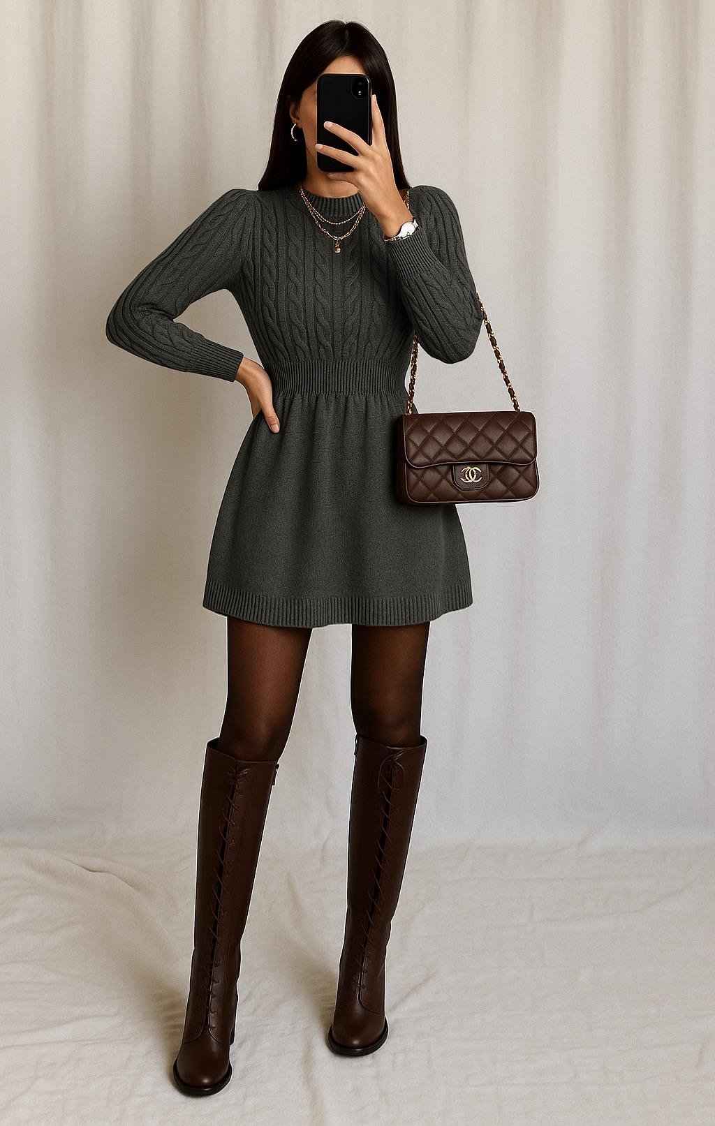 INNA TRİKO ELBİSE ANTRASİT