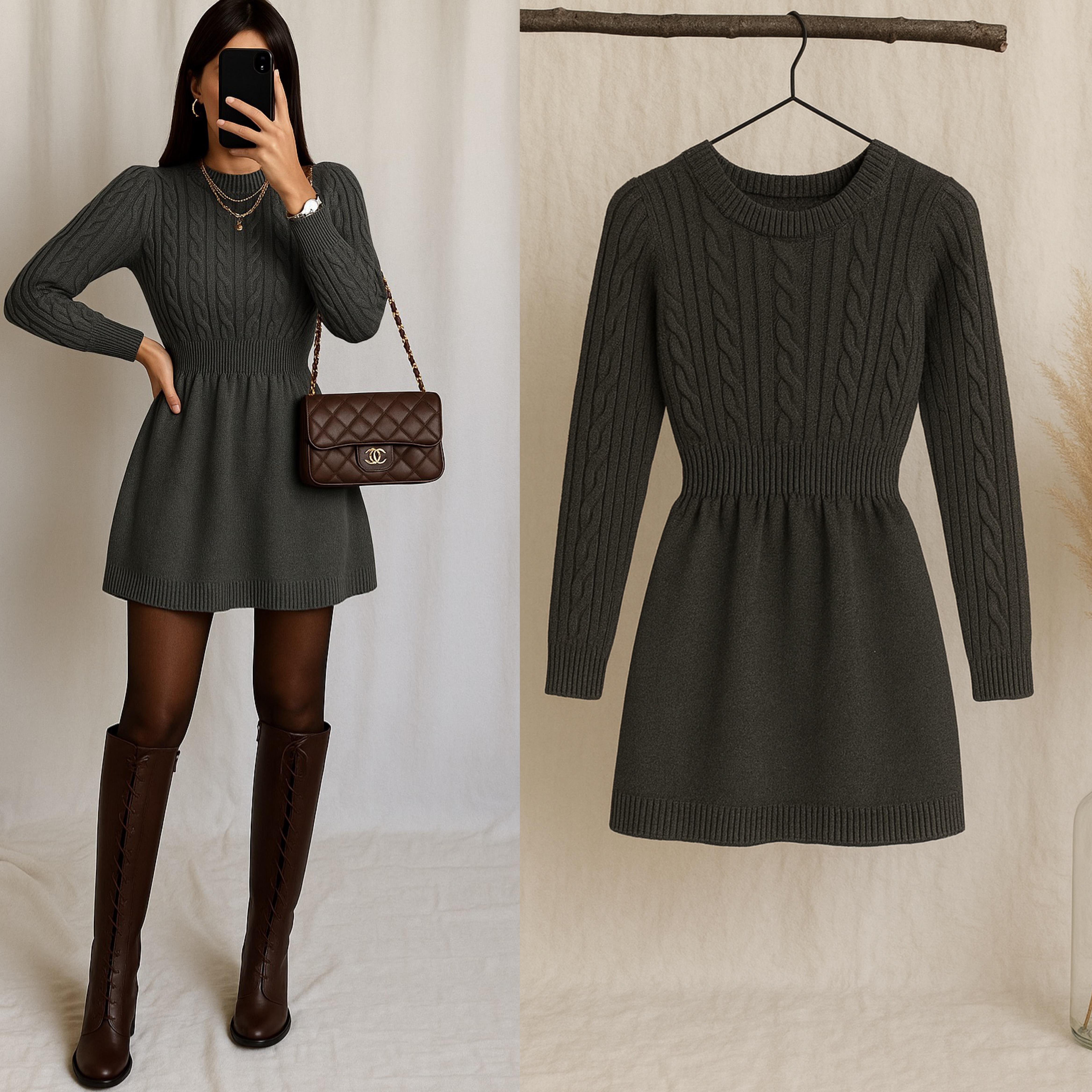 INNA TRİKO ELBİSE ANTRASİT