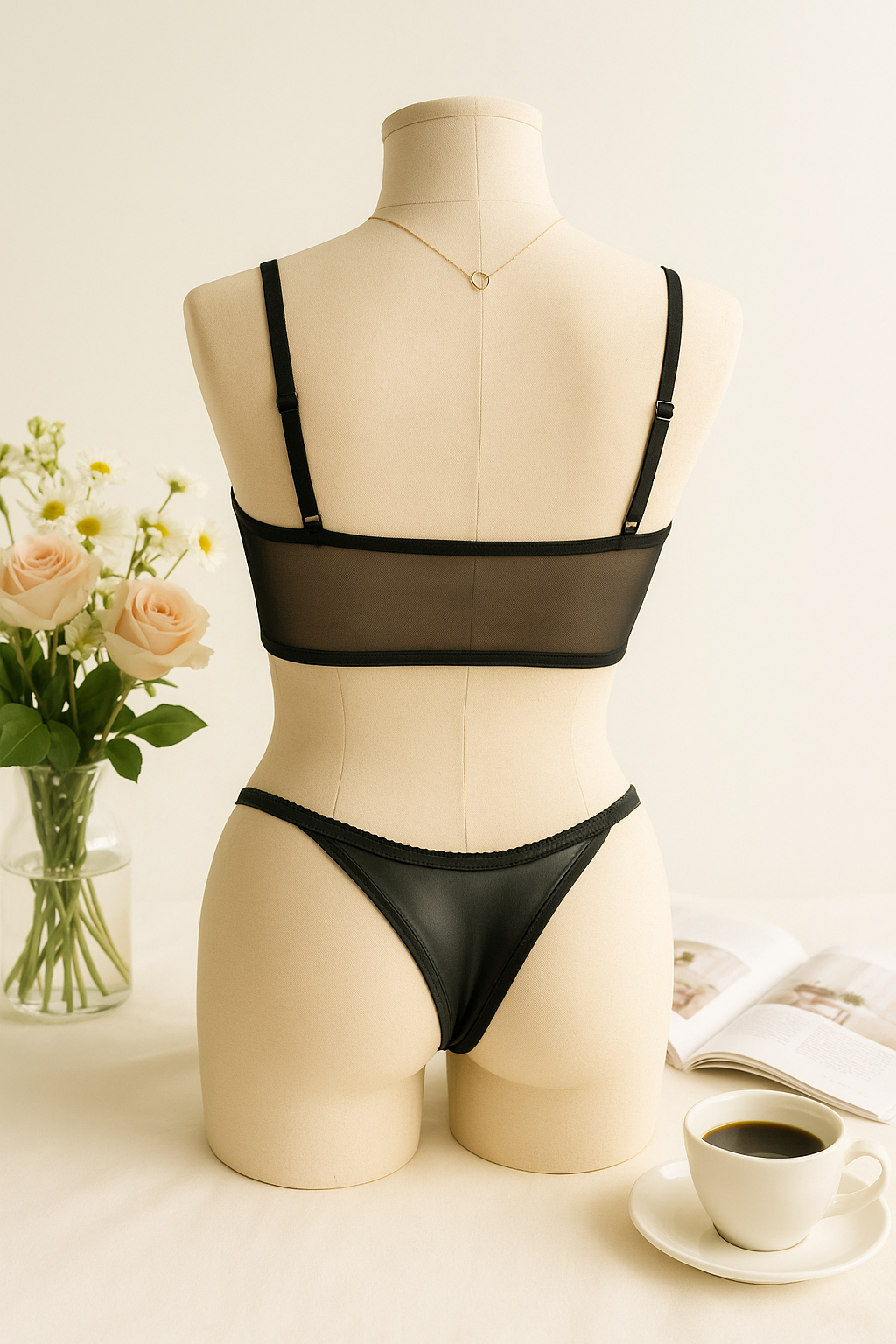 IRINA DERİ BUSTİYER İÇ ÇAMAŞIRI TAKIM SİYAH