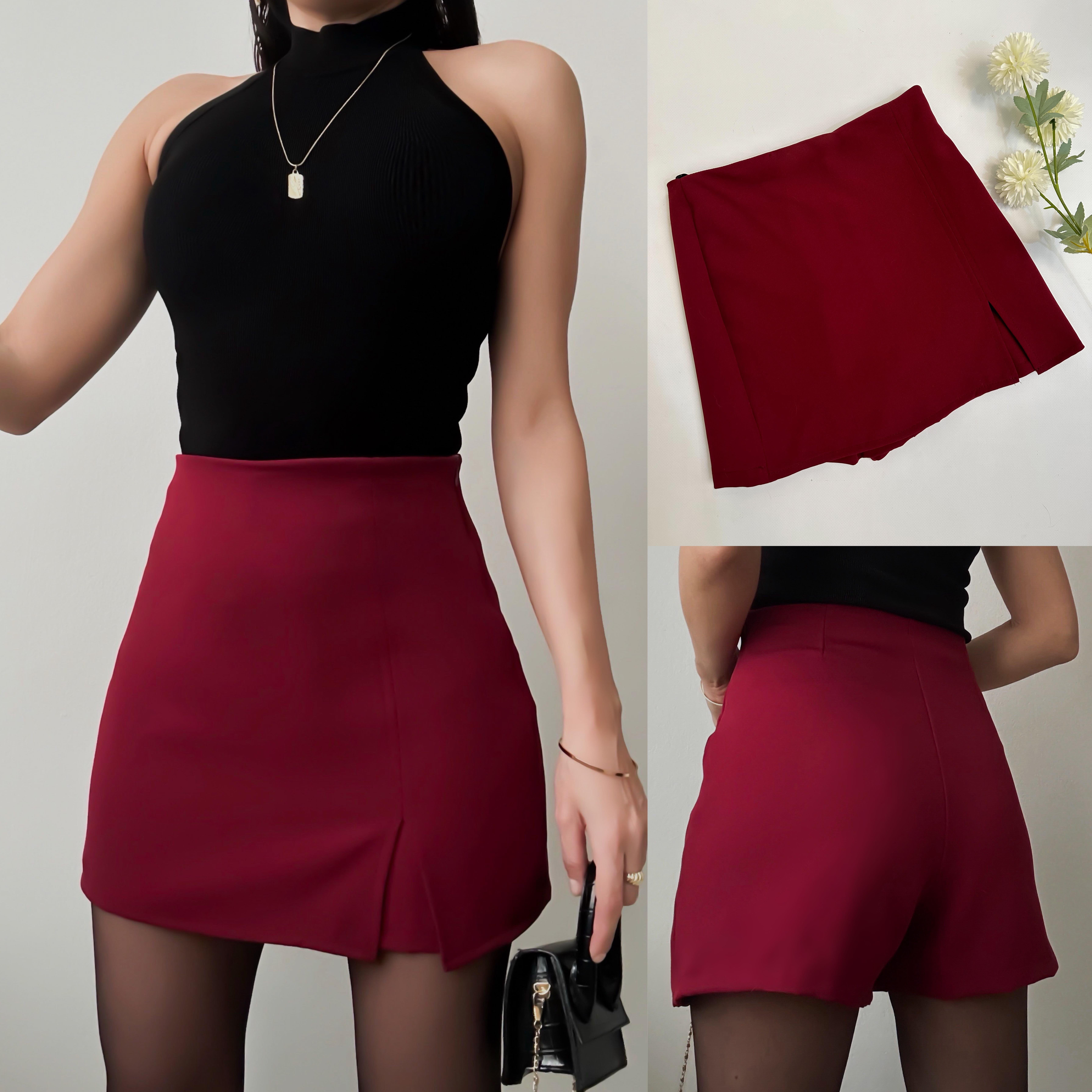 JANE YIRTMAÇLI ŞORT ETEK 