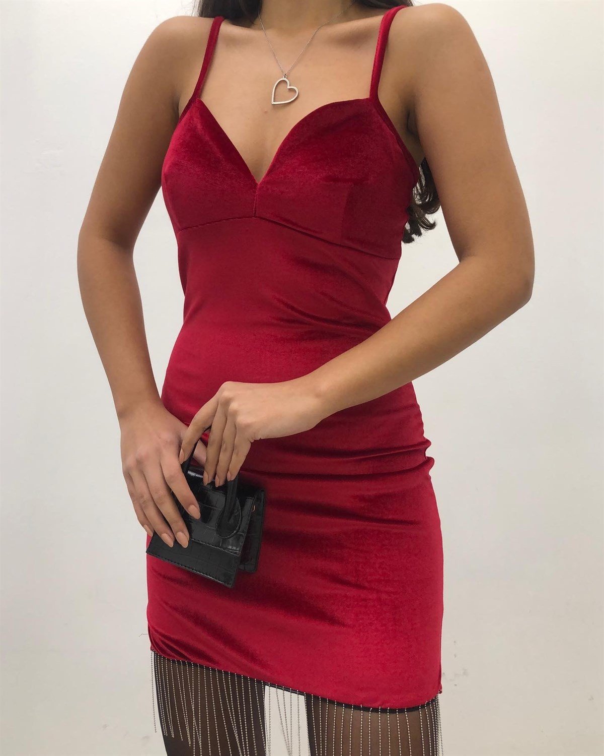JULIENNE AKSESUARLI ELBİSE BORDO