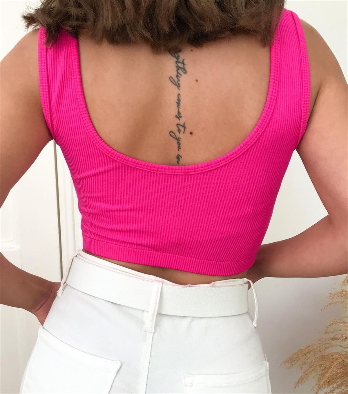 KARE YAKA FİTİLLİ CROP ATLET