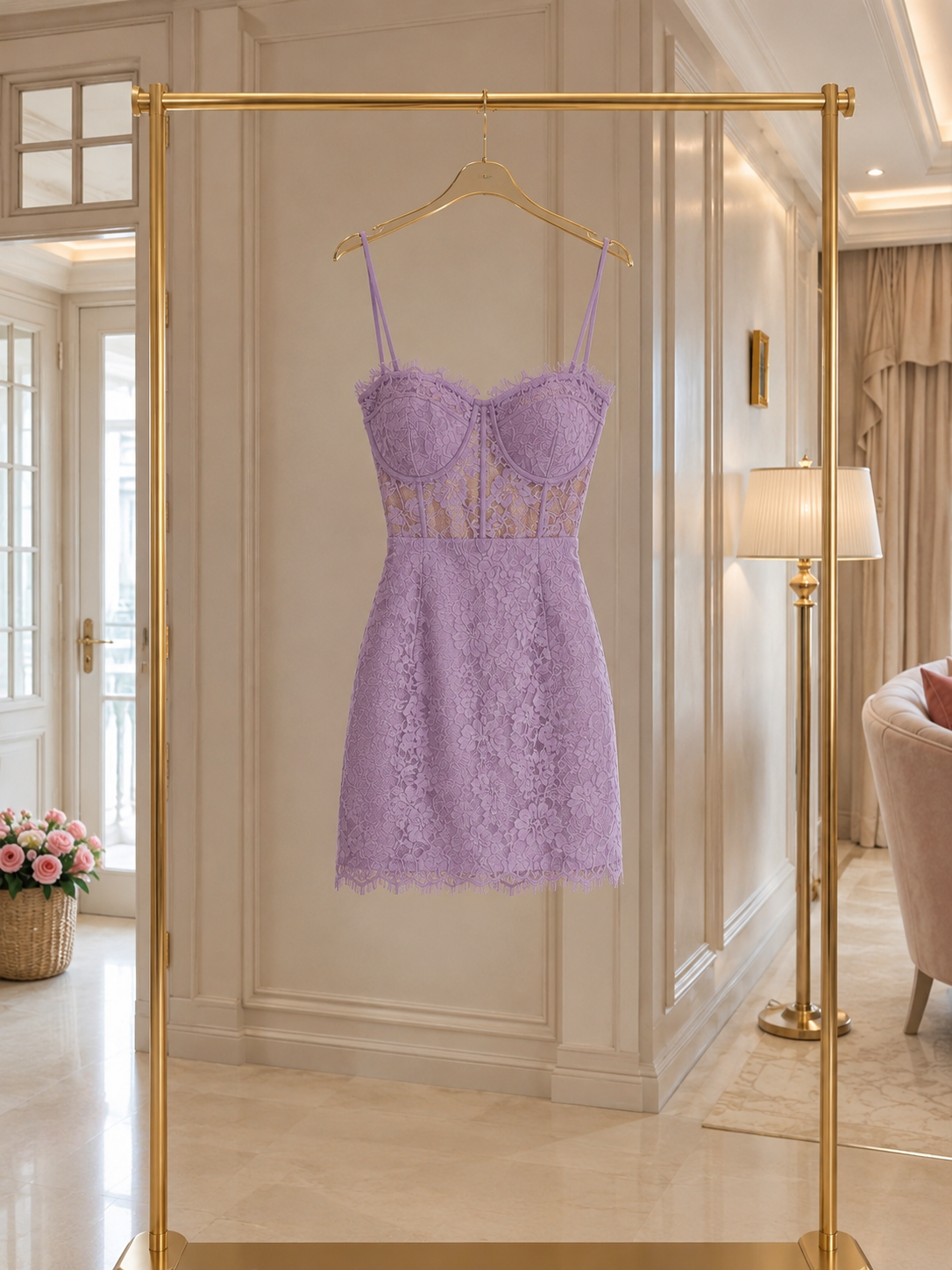 LACY DANTEL DETAY ELBİSE 
