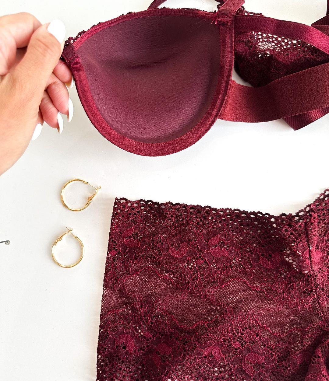 LARA PUSH UP DOLGULU İÇ ÇAMAŞIRI TAKIM BORDO