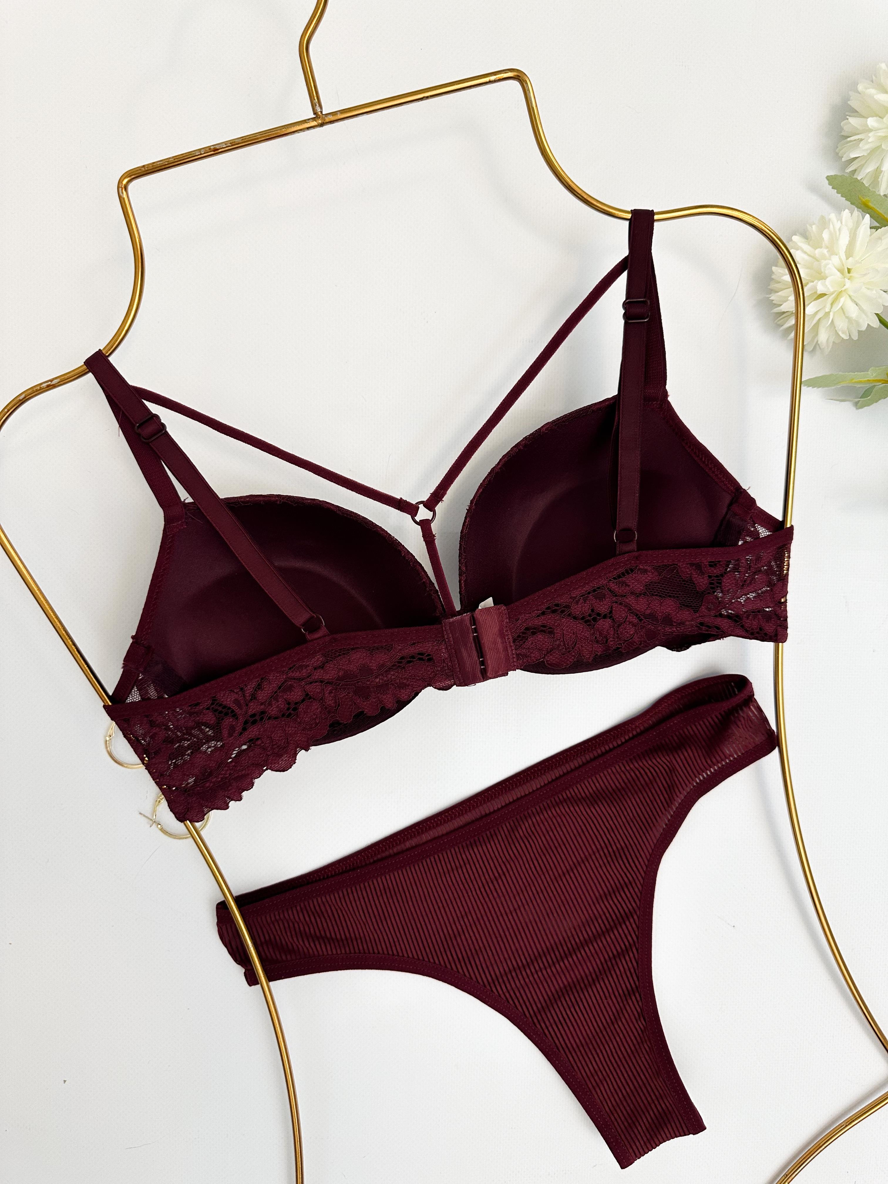 LAUREN PUSH UP DOLGULU İÇ ÇAMAŞIR TAKIM BORDO