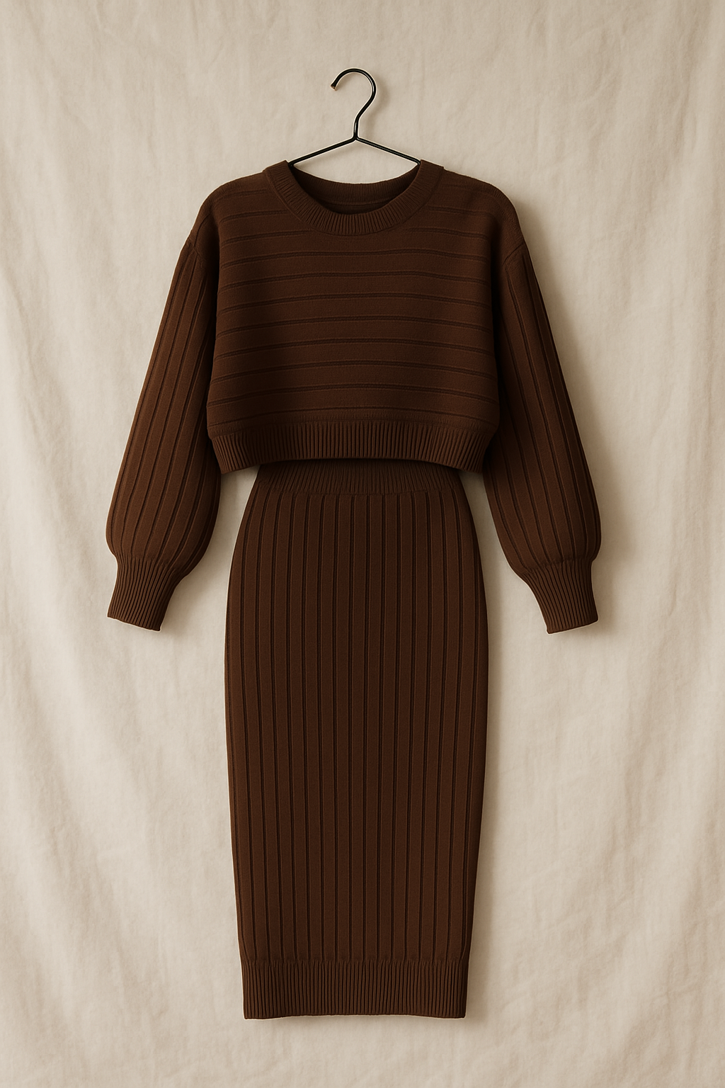 LINNA CROP TRİKO BLUZ ETEK TAKIM