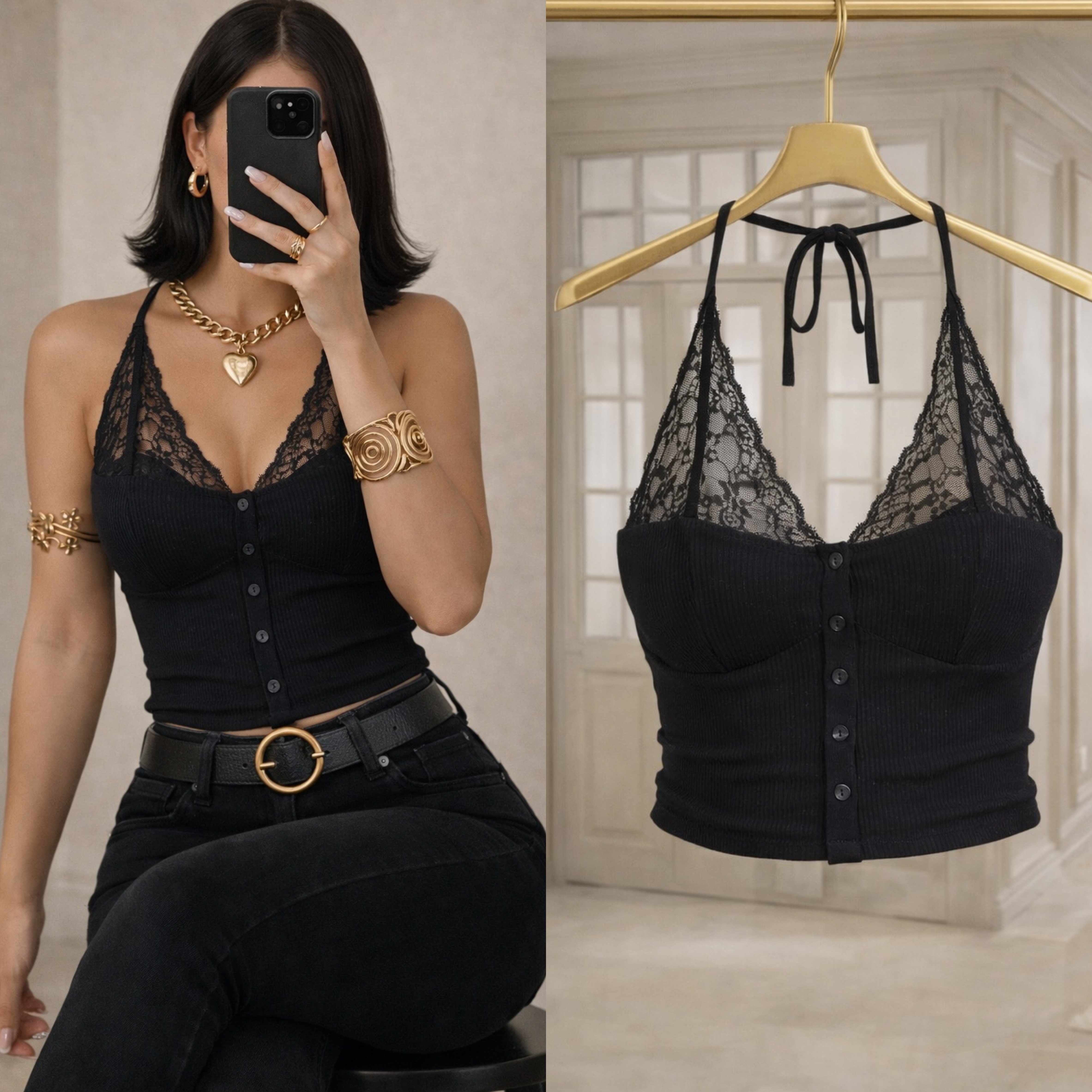 LISYA BİRLEŞİK DANTELLİ BLUZ