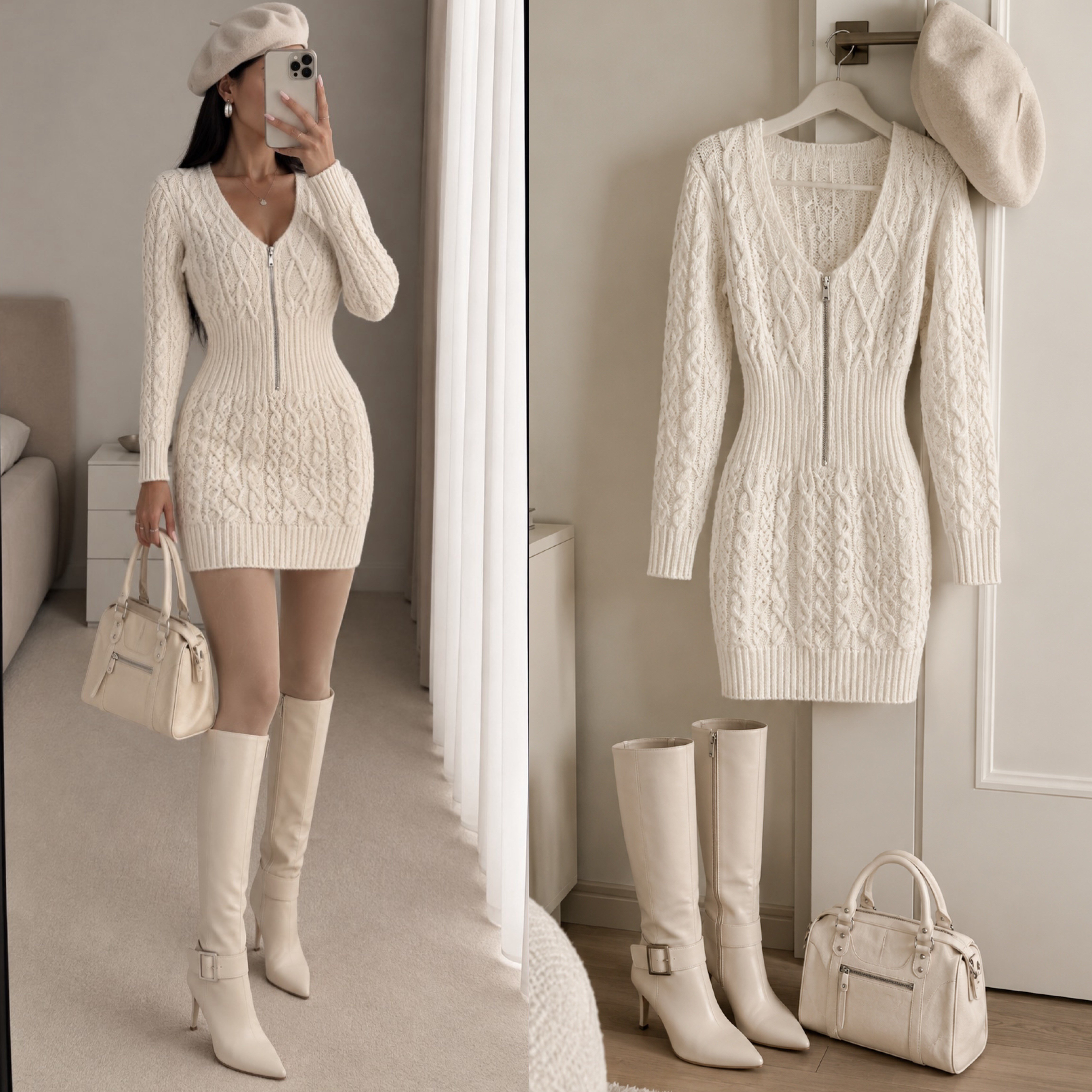 LOINA İPEK YÜN KARIŞIMLI ELBİSE (İÇ GÖSTERMEZ)