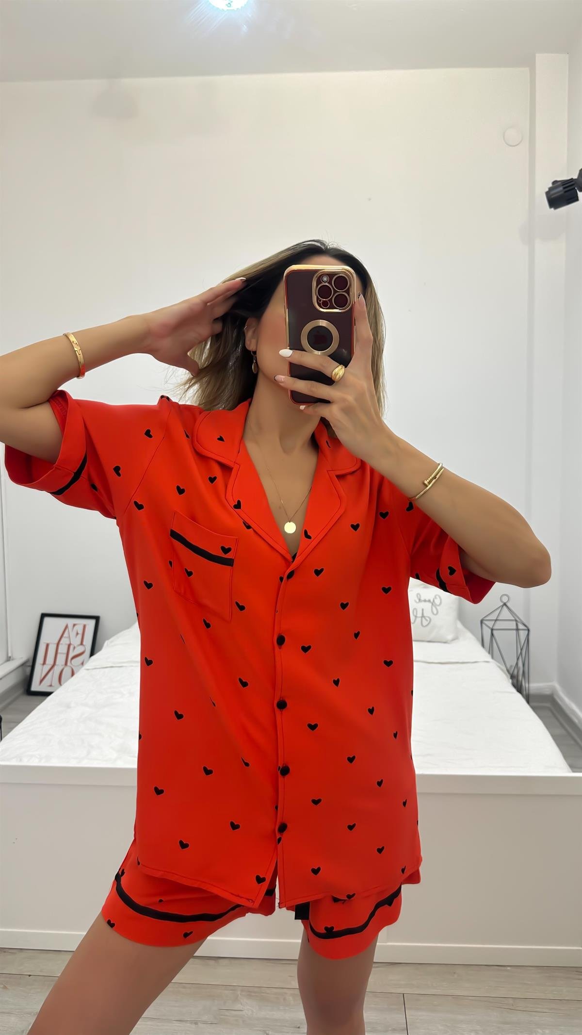 LOVE ME ŞORTLU PİJAMA TAKIM
