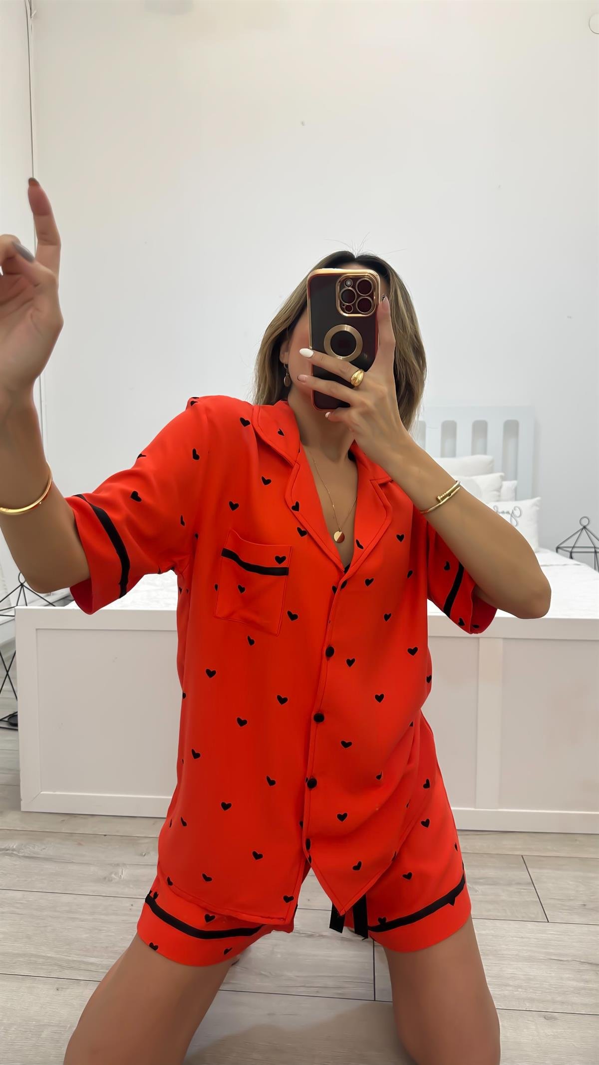 LOVE ME ŞORTLU PİJAMA TAKIM