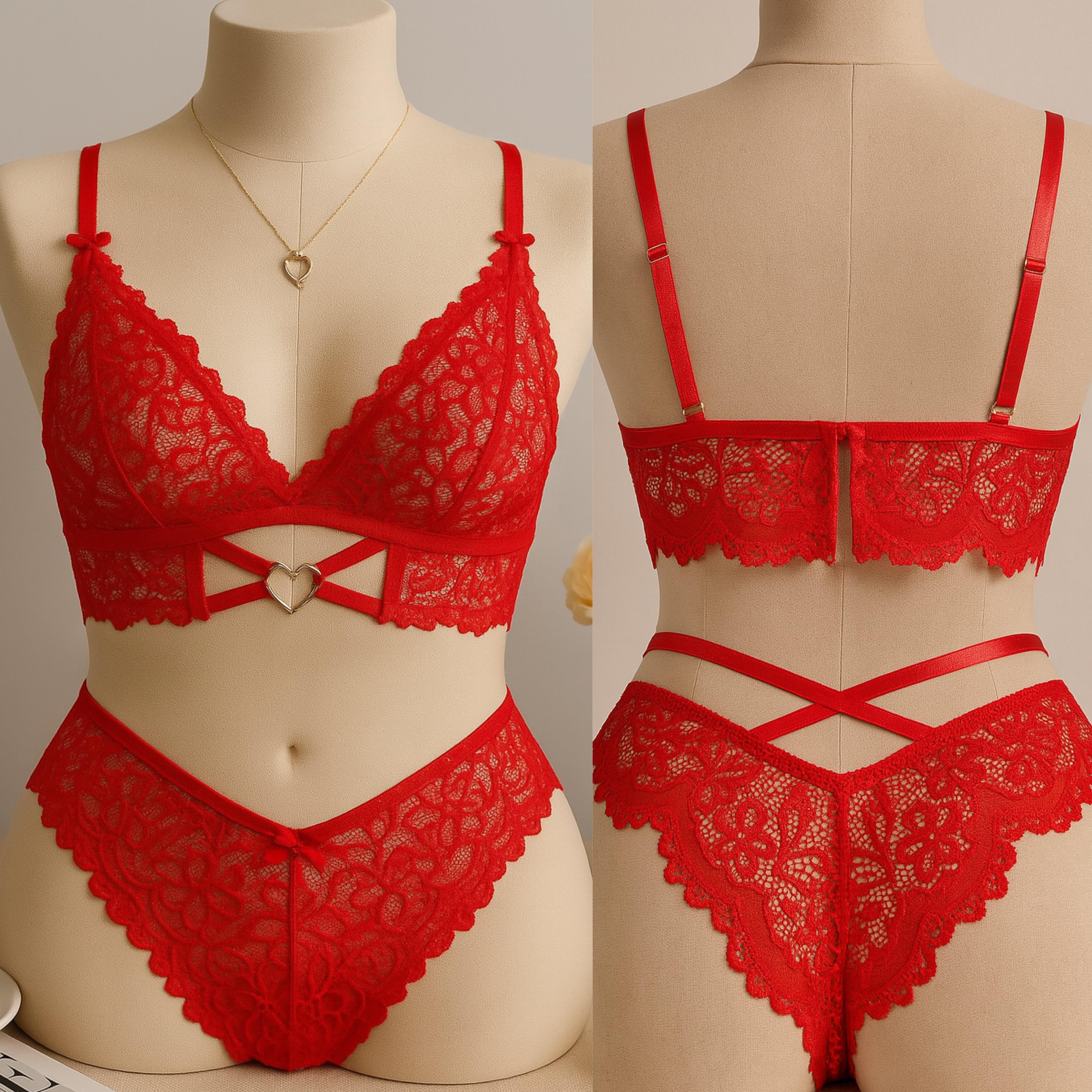 LOVELY HEART İÇ ÇAMAŞIRI TAKIM KIRMIZI