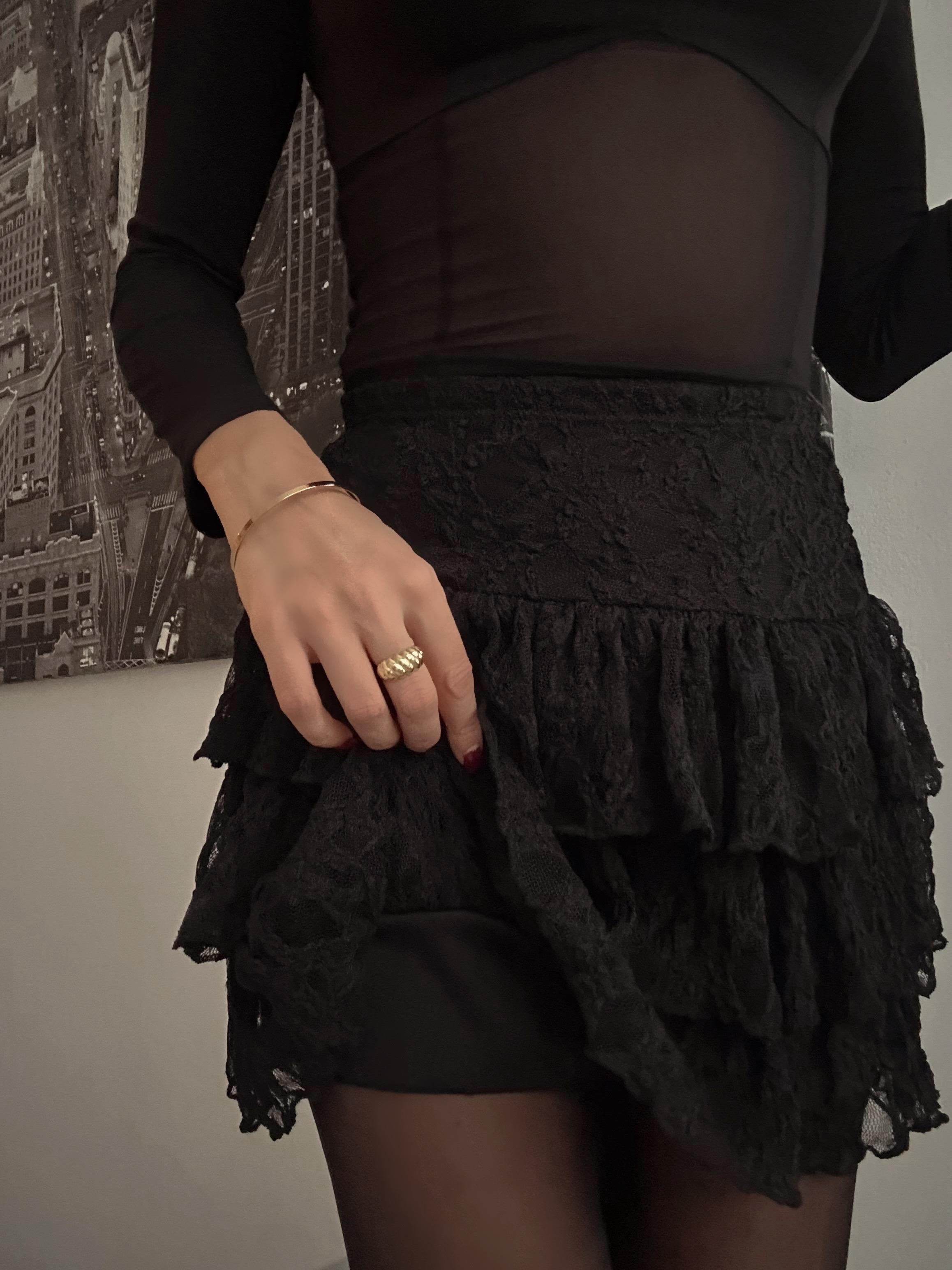 LUCIE DANTELLİ MİNİ ETEK SİYAH