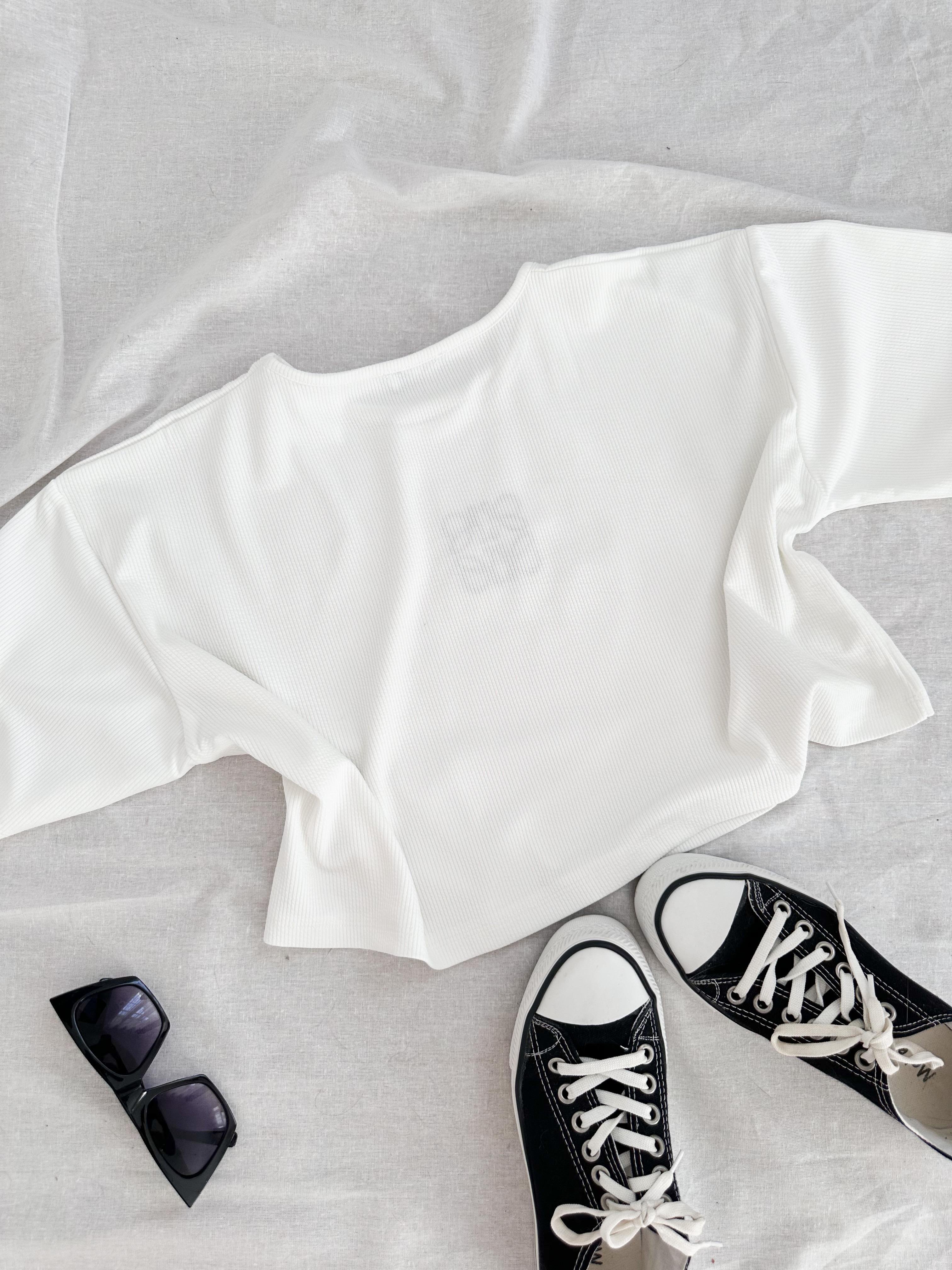 LWE OVERSIZE CROP FİTİLLİ TSHIRT