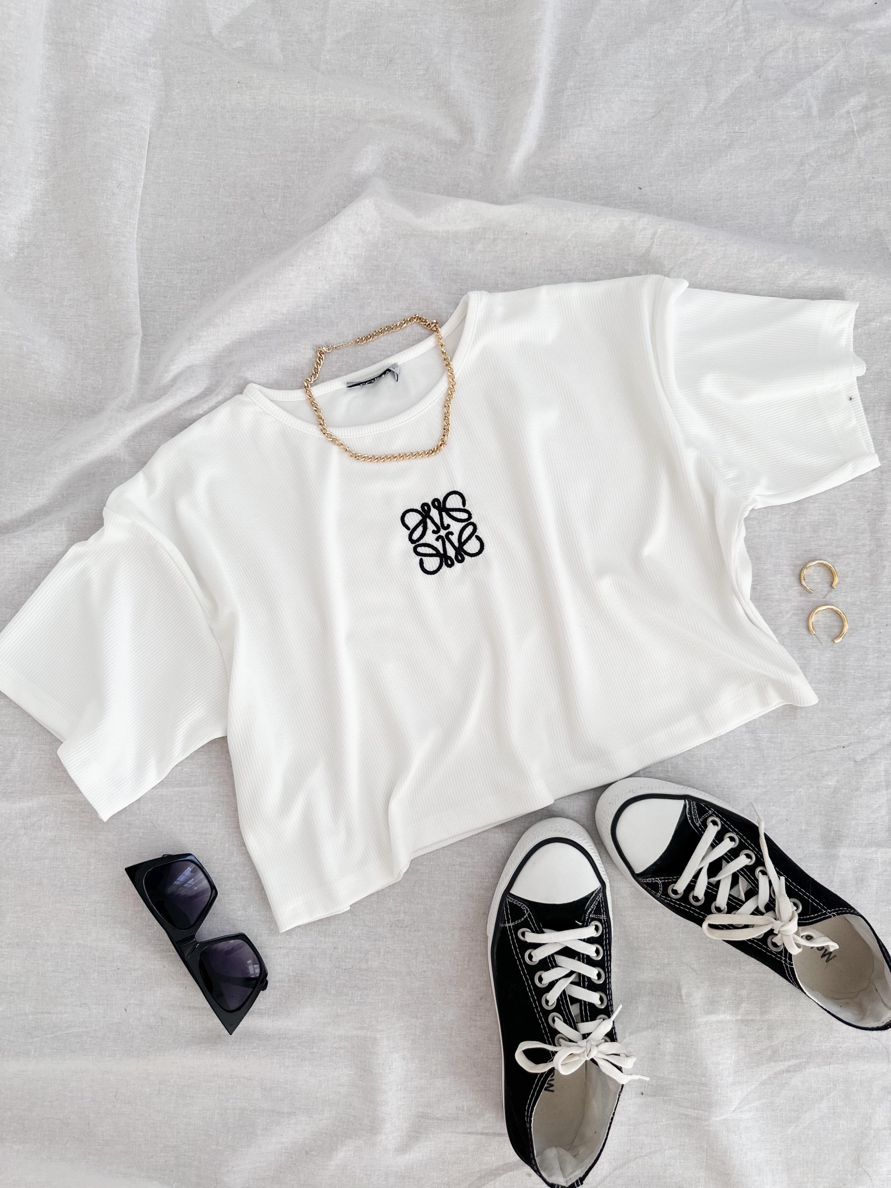 LWE OVERSIZE CROP FİTİLLİ TSHIRT