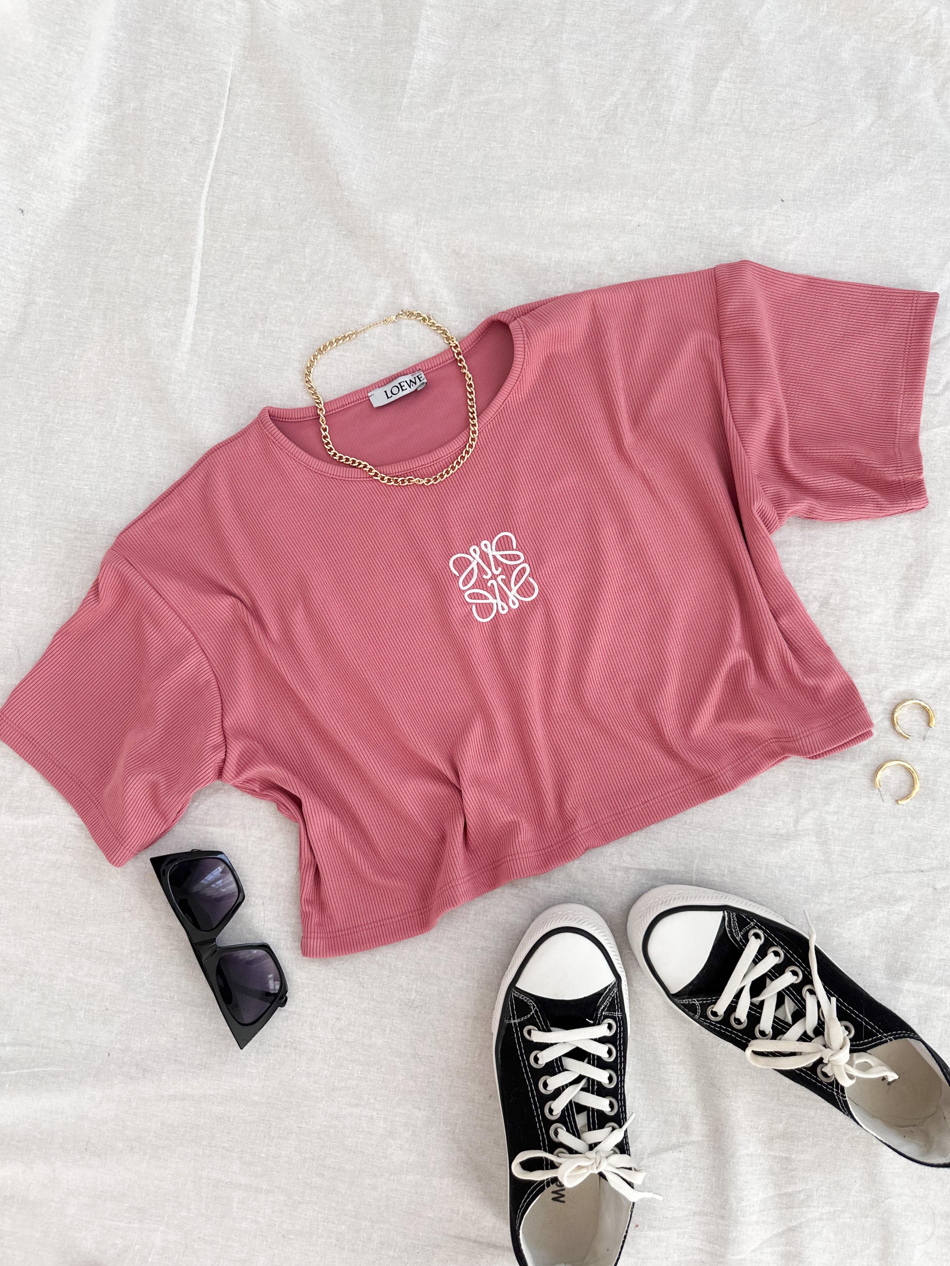 LWE OVERSIZE CROP FİTİLLİ TSHIRT