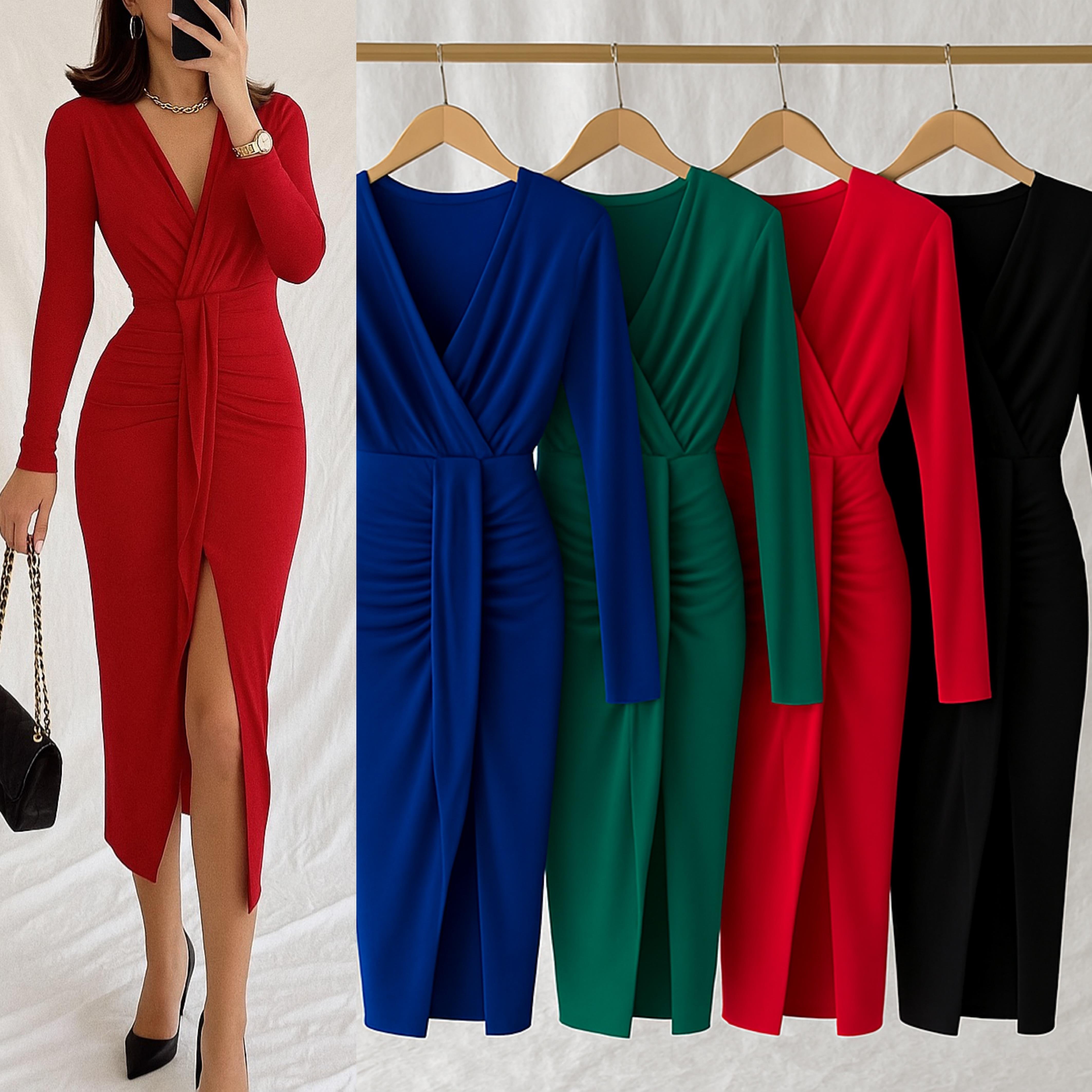 MARCHA YIRTMAÇLI SANDY ELBİSE