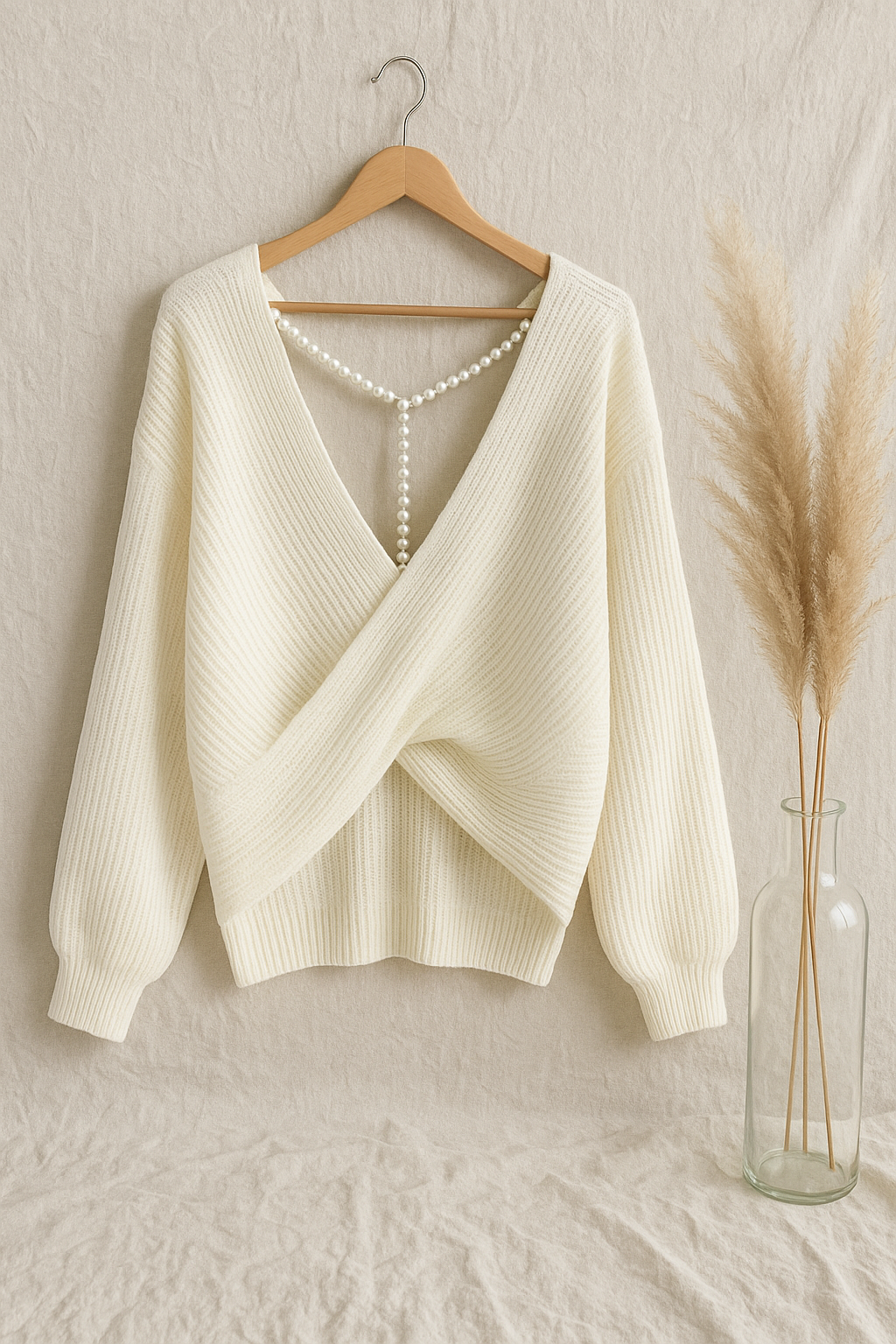 MARINDA İNCİLİ OVERSIZE KAZAK