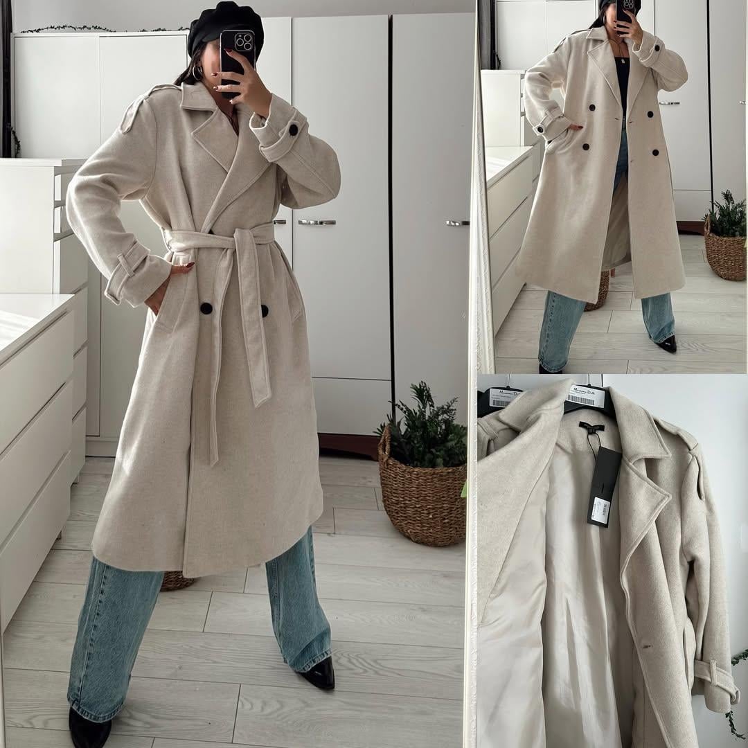 MASSİ OVERSIZE ASTARLI KAŞE KABAN EKRU