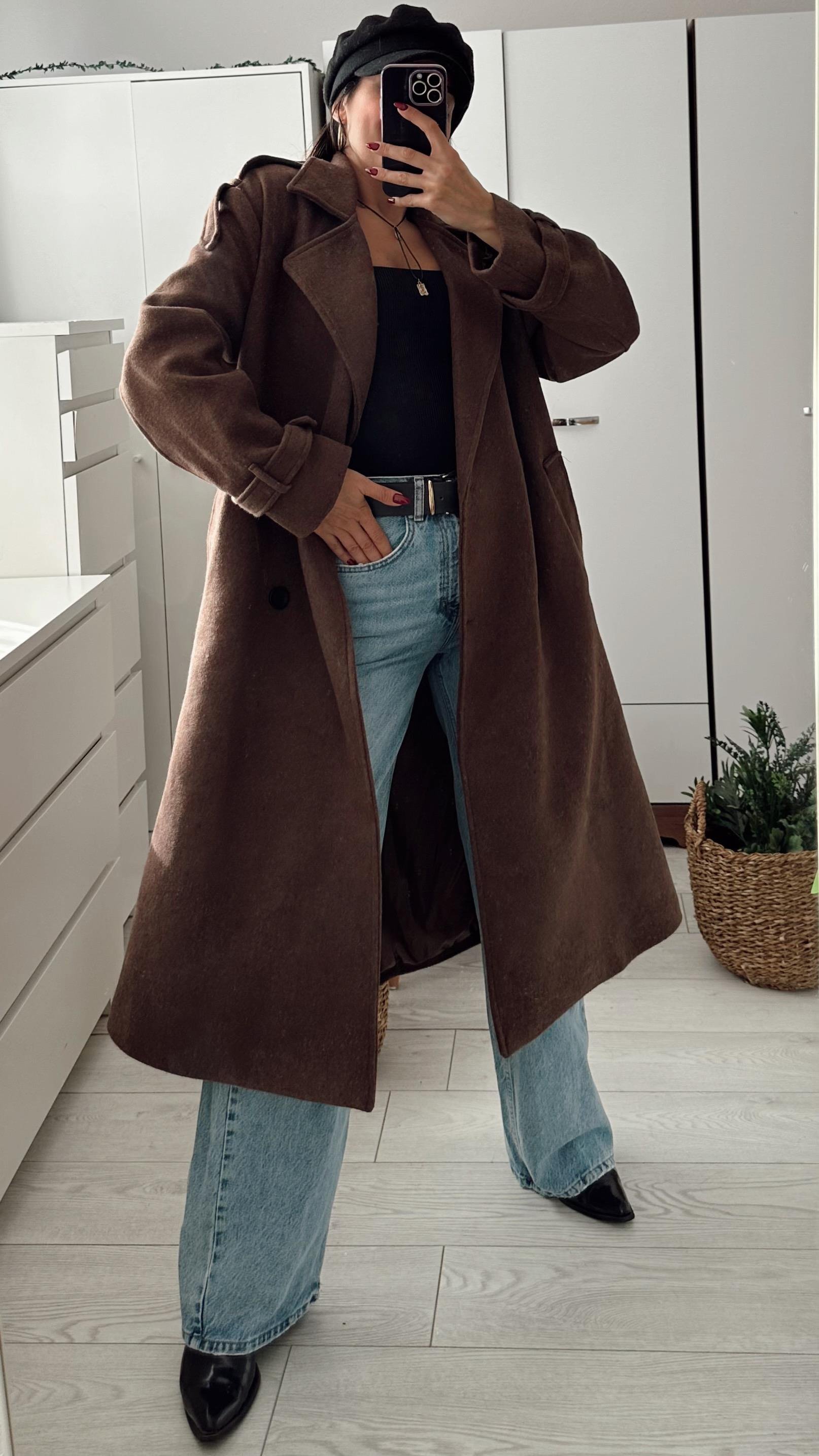 MASSİ OVERSIZE ASTARLI KAŞE KABAN KAHVE