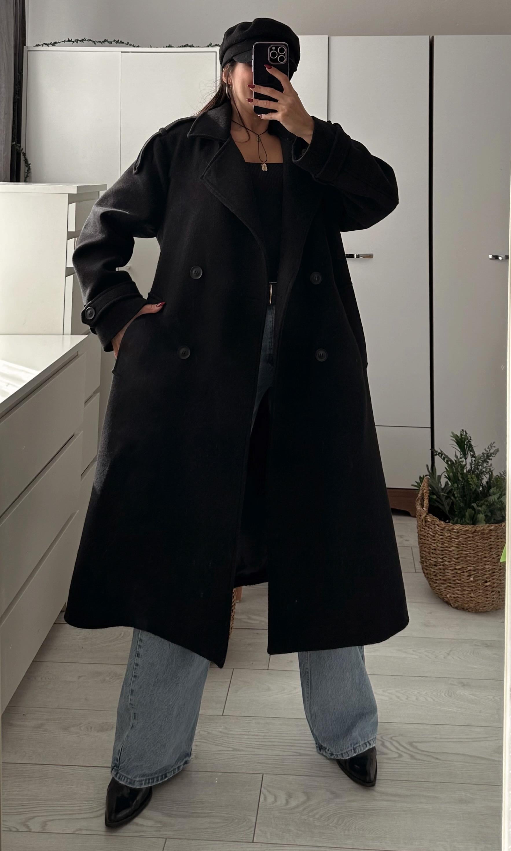 MASSİ OVERSIZE ASTARLI KAŞE KABAN SİYAH
