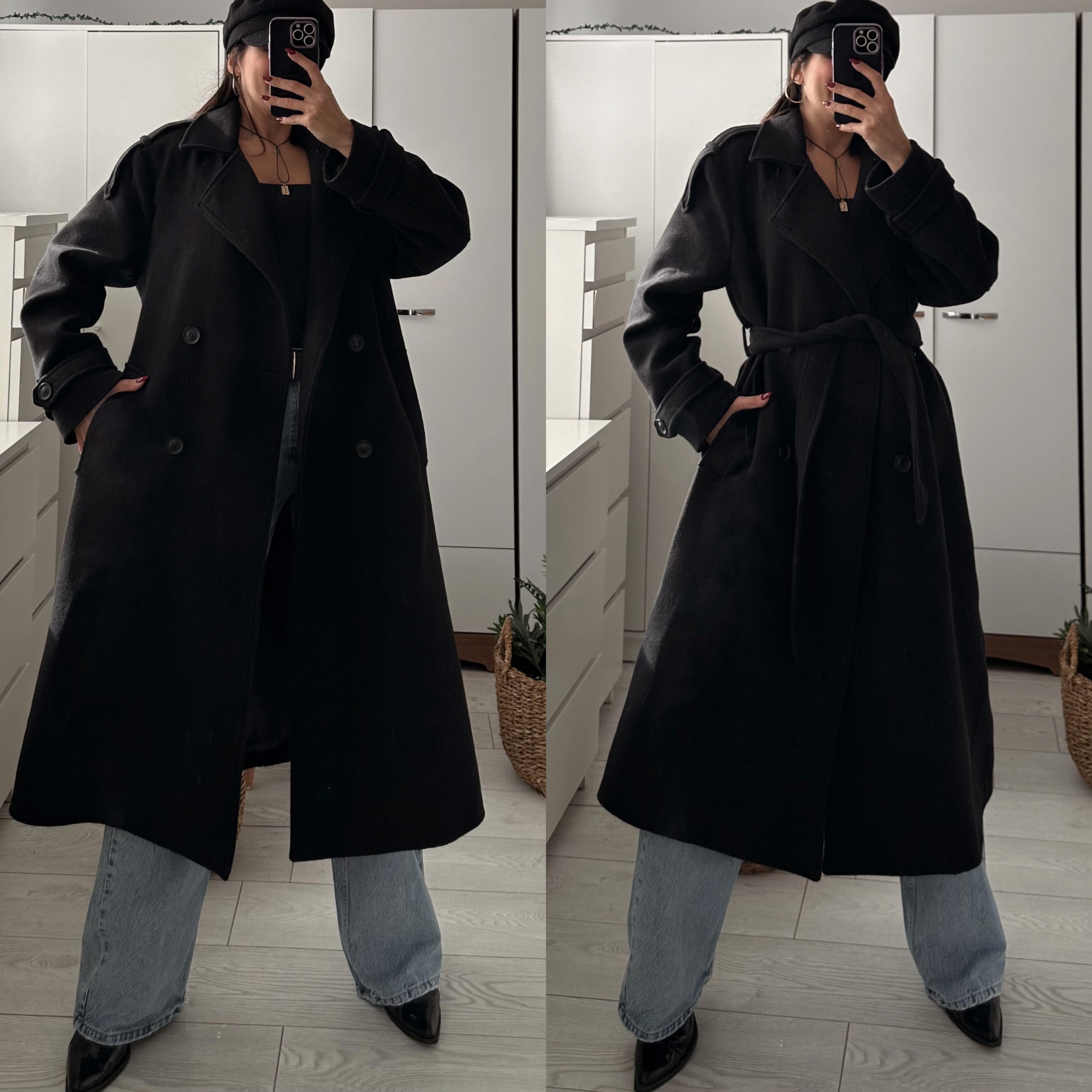 MASSİ OVERSIZE ASTARLI KAŞE KABAN SİYAH