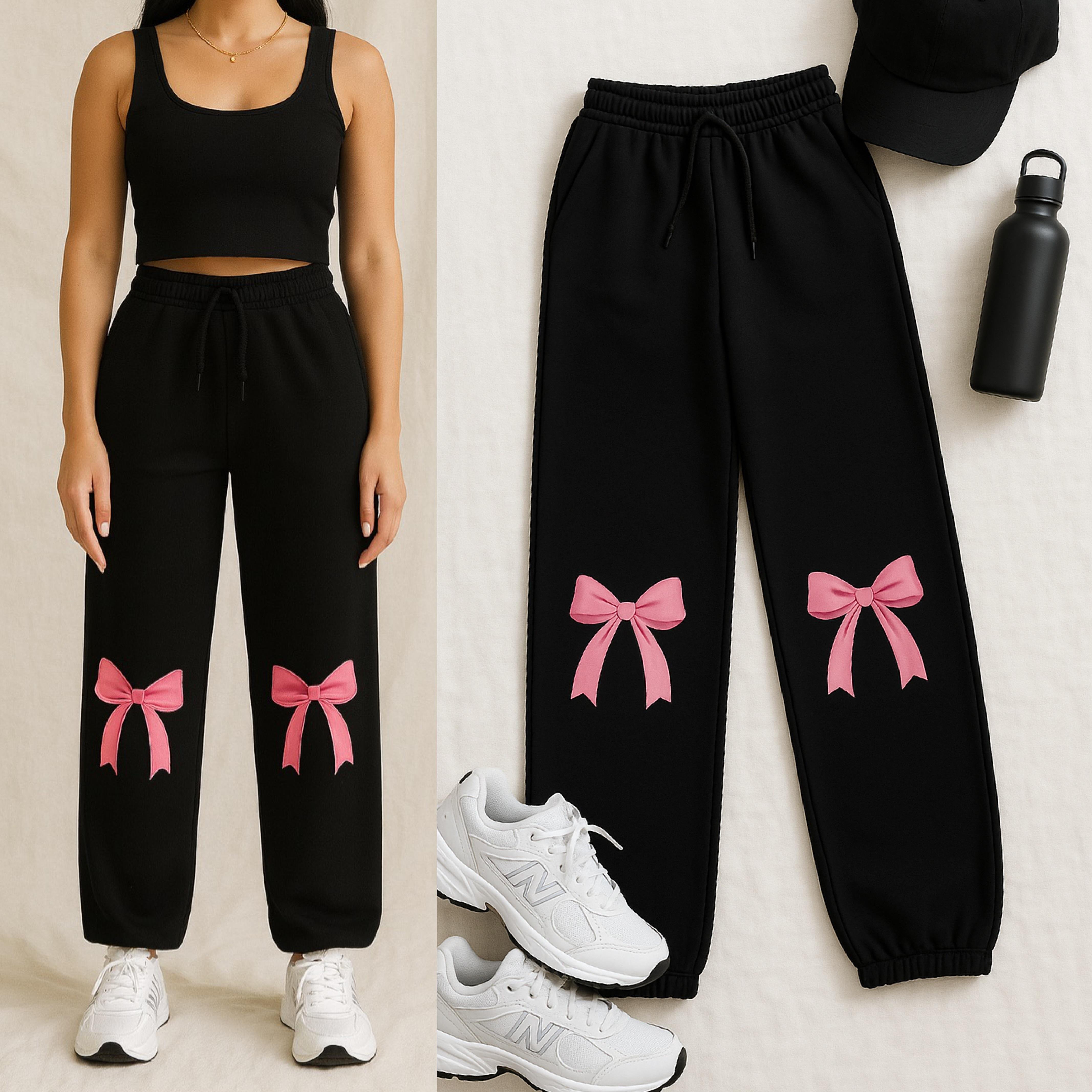 MIALE BASKILI OVERSİZE JOGGER EŞOFMAN ALTI