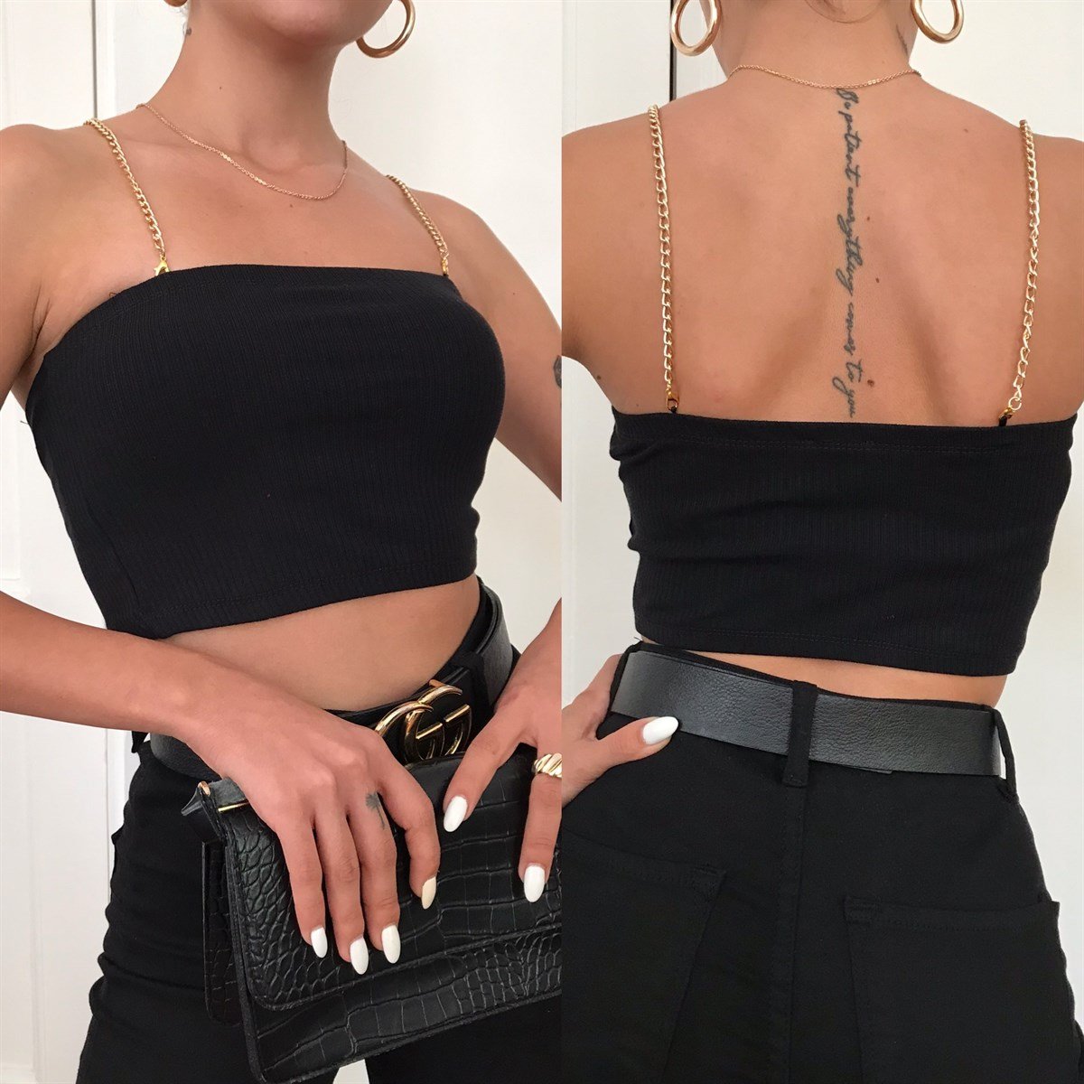 MİLEY ZİNCİRLİ CROP ATLET 