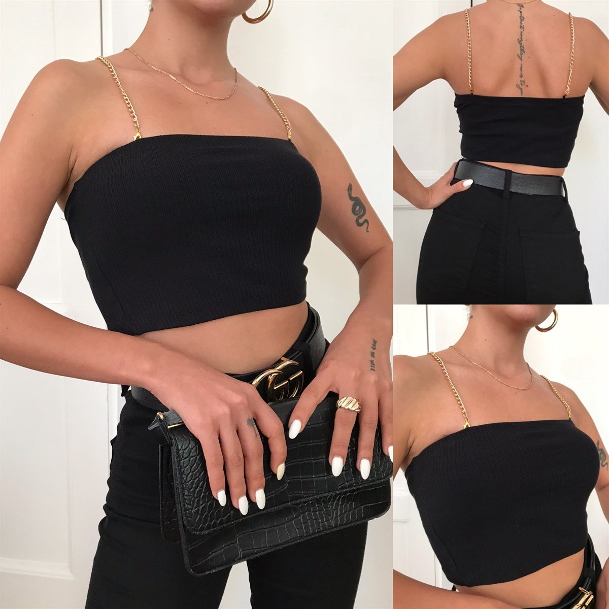 MİLEY ZİNCİRLİ CROP ATLET 
