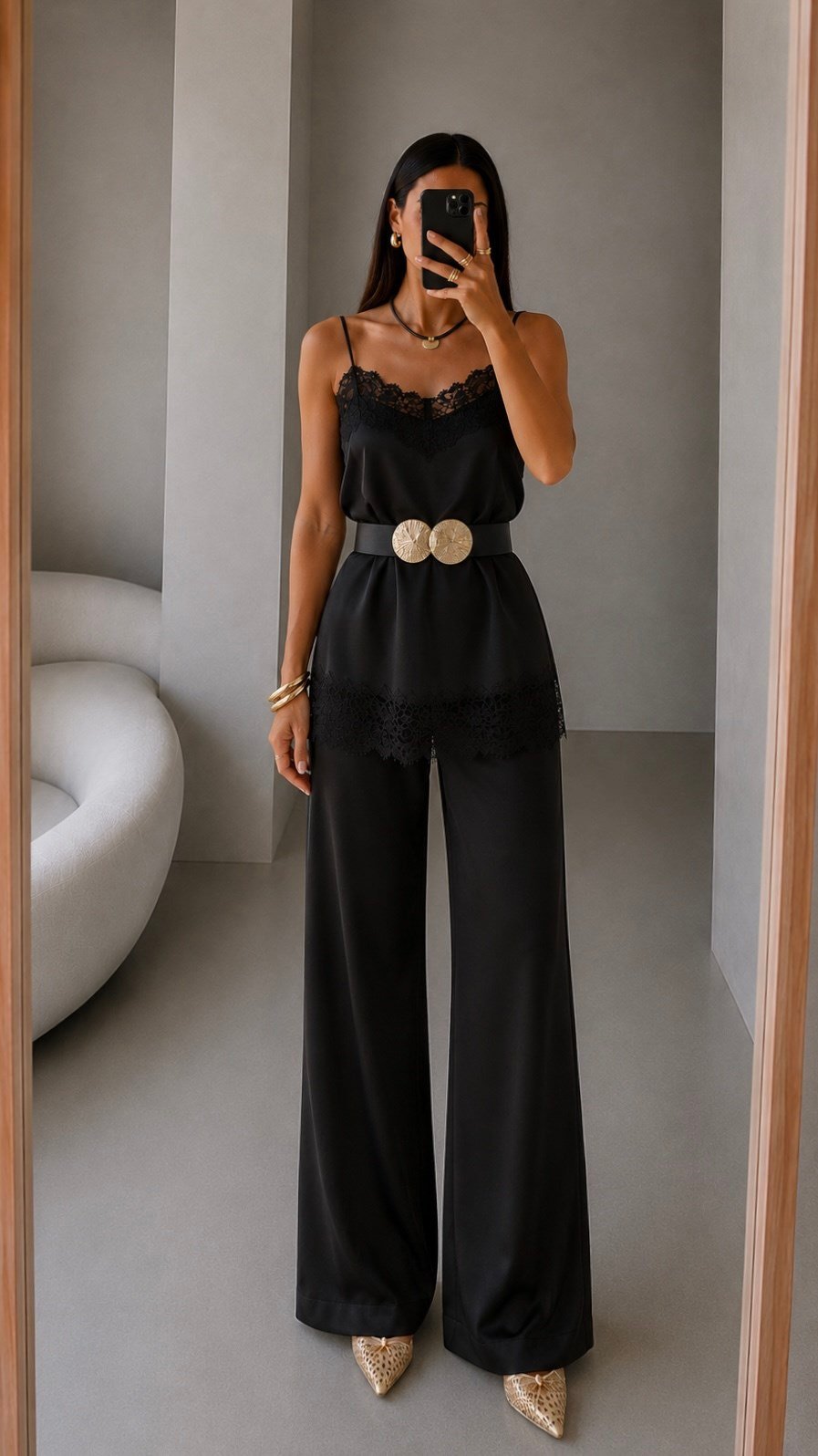 MILNY DANTELLİ SATEN  BLUZ  PANTOLON TAKIM