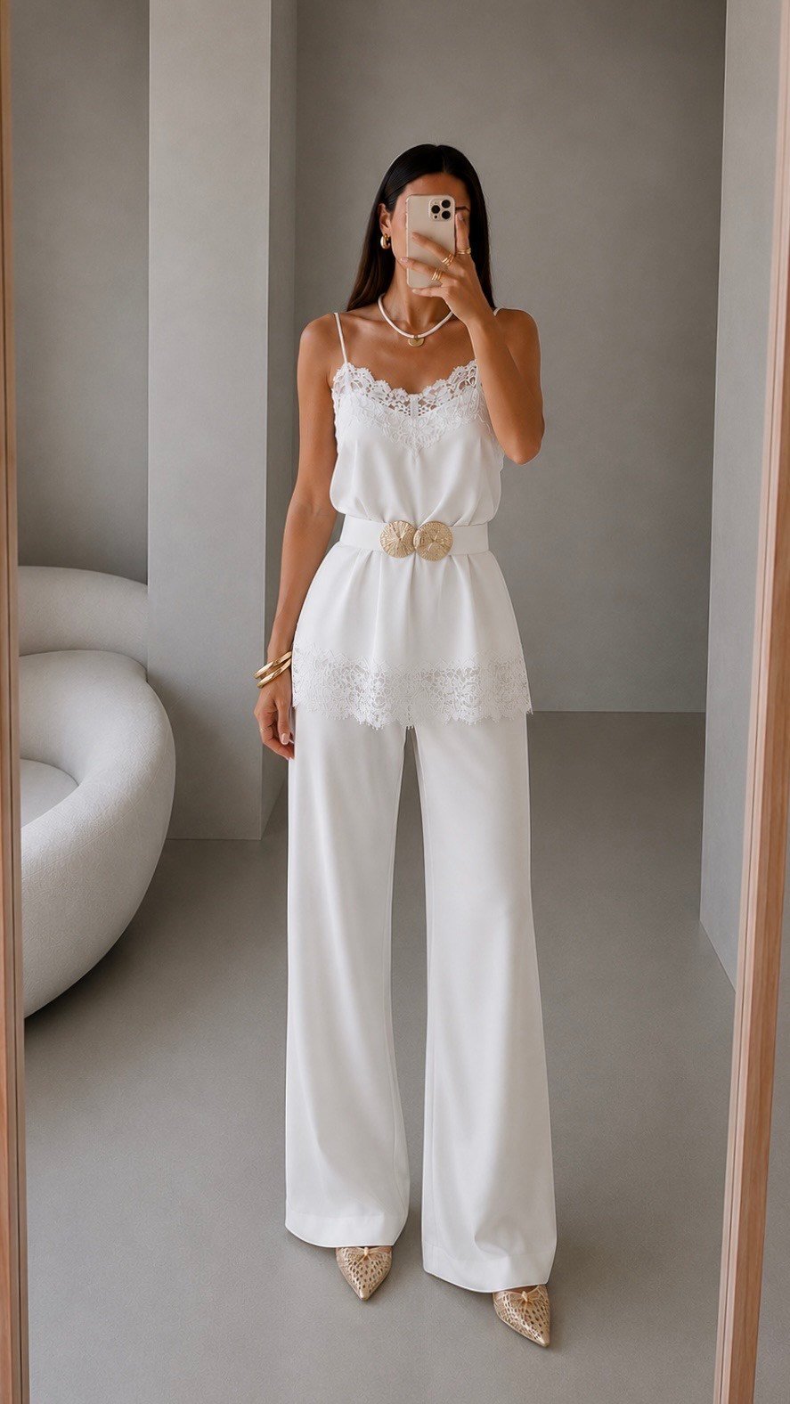 MILNY DANTELLİ SATEN BLUZ  PANTOLON TAKIM