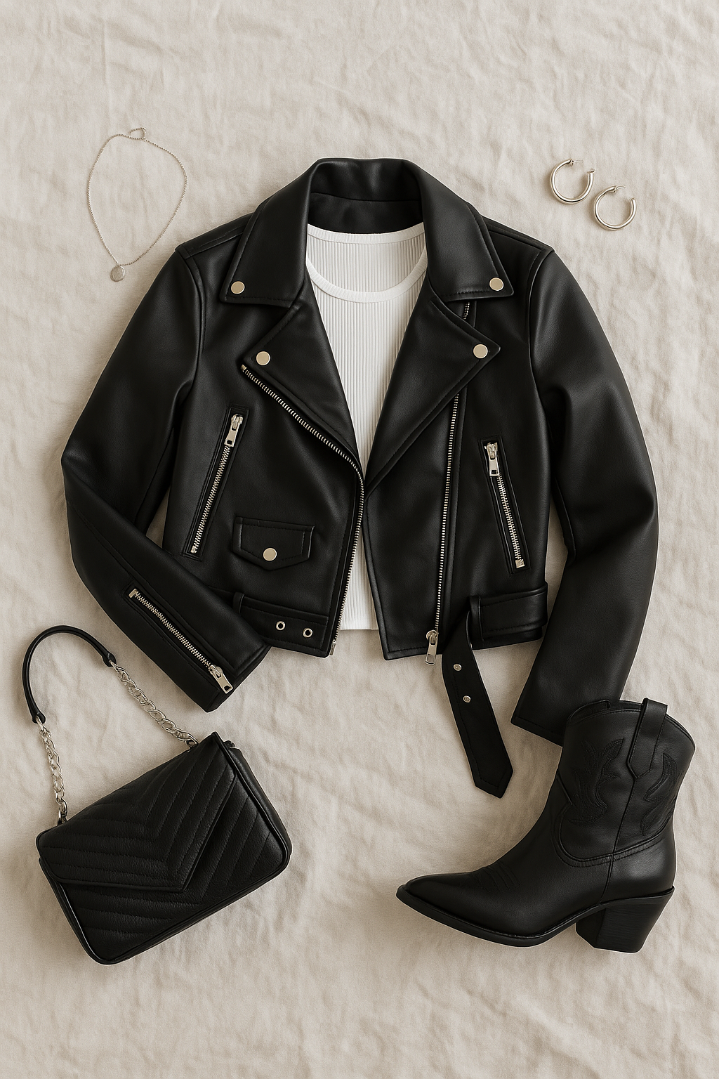 MOI BIKER DERİ CEKET 