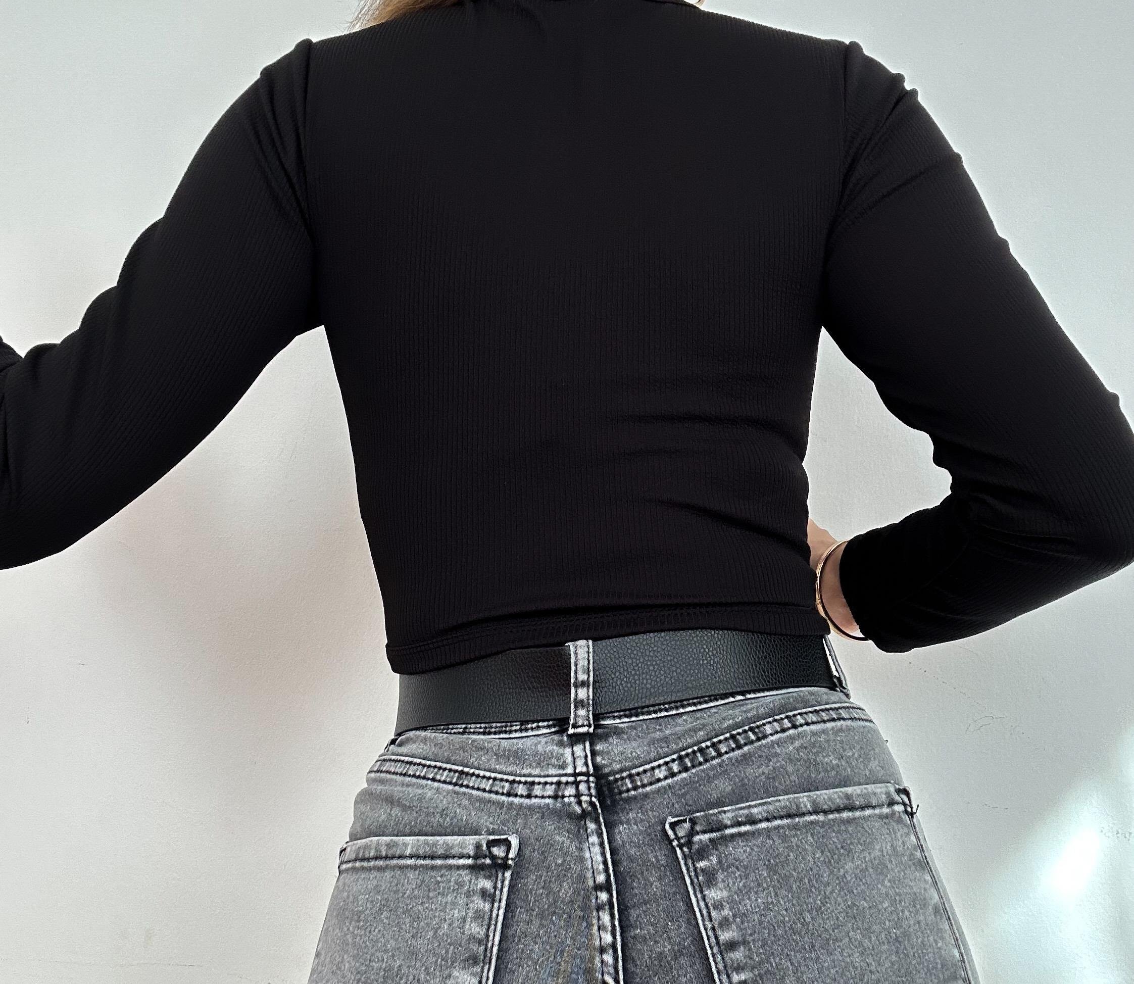 MOLLY BEL DEKOLTELİ  BLUZ SİYAH