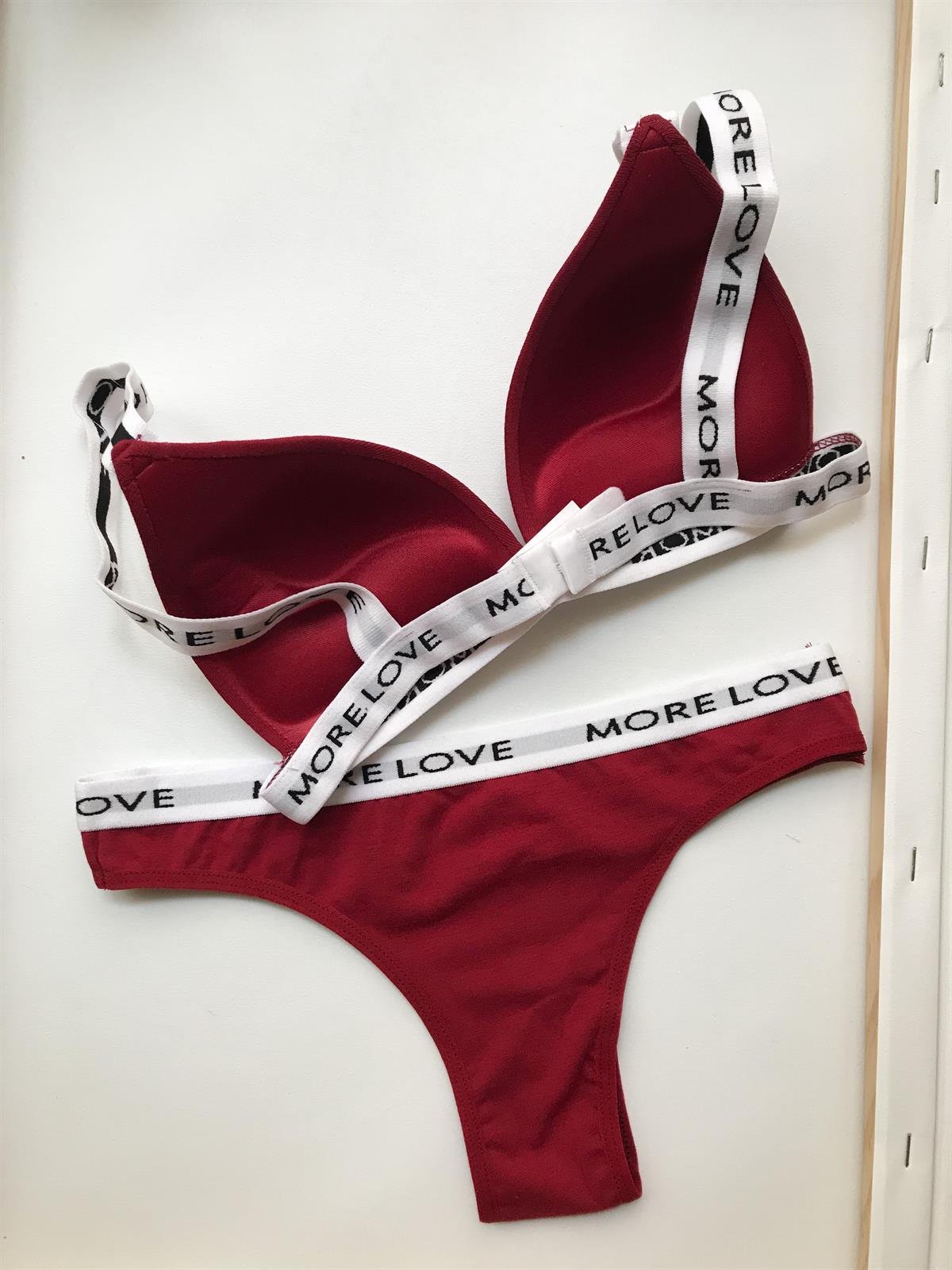 MORE LOVE DOLGULU İÇ ÇAMAŞIRI TAKIMI SİYAH