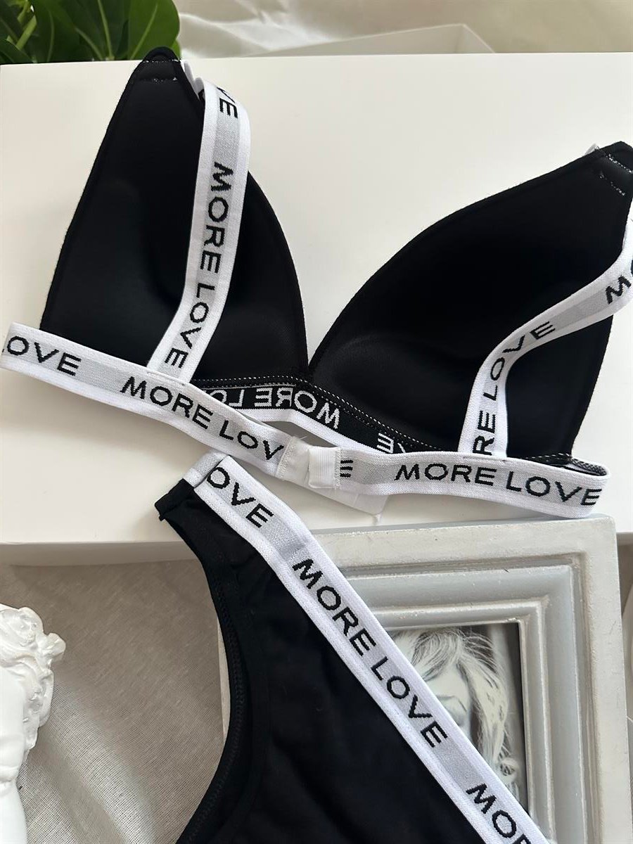 MORE LOVE PUSH UP DOLGULU  TAKIM SİYAH