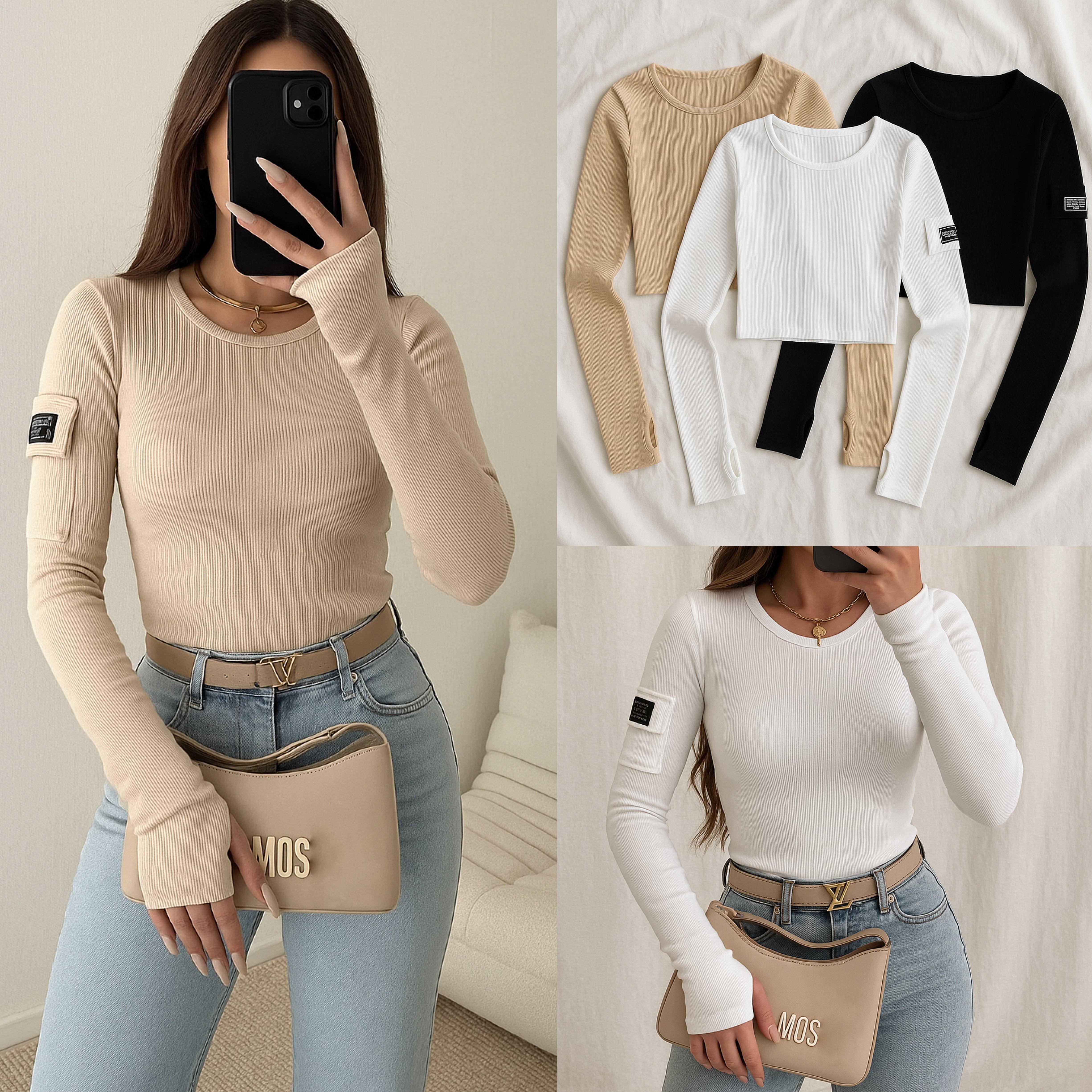 MSC ELDEN GEÇMELİ CEPLİ BLUZ 